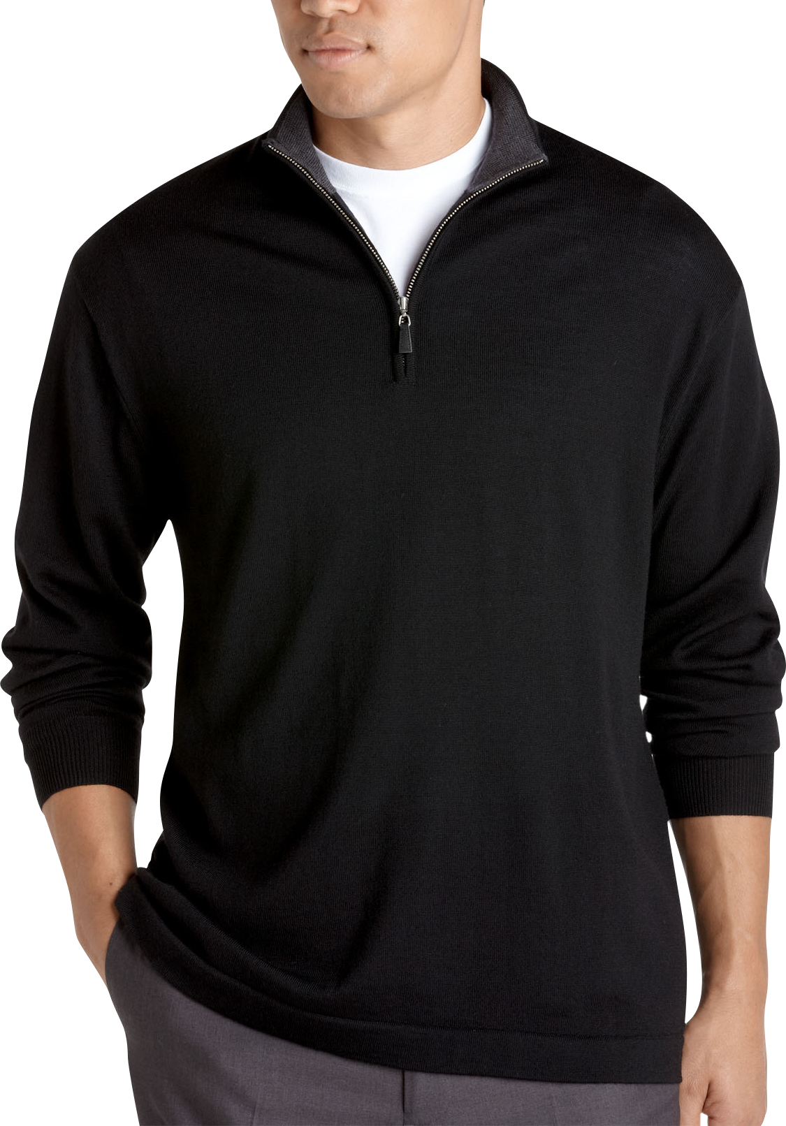 Pronto Uomo Black Merino Half-Zip Sweater - Men's Sweaters | Men's ...