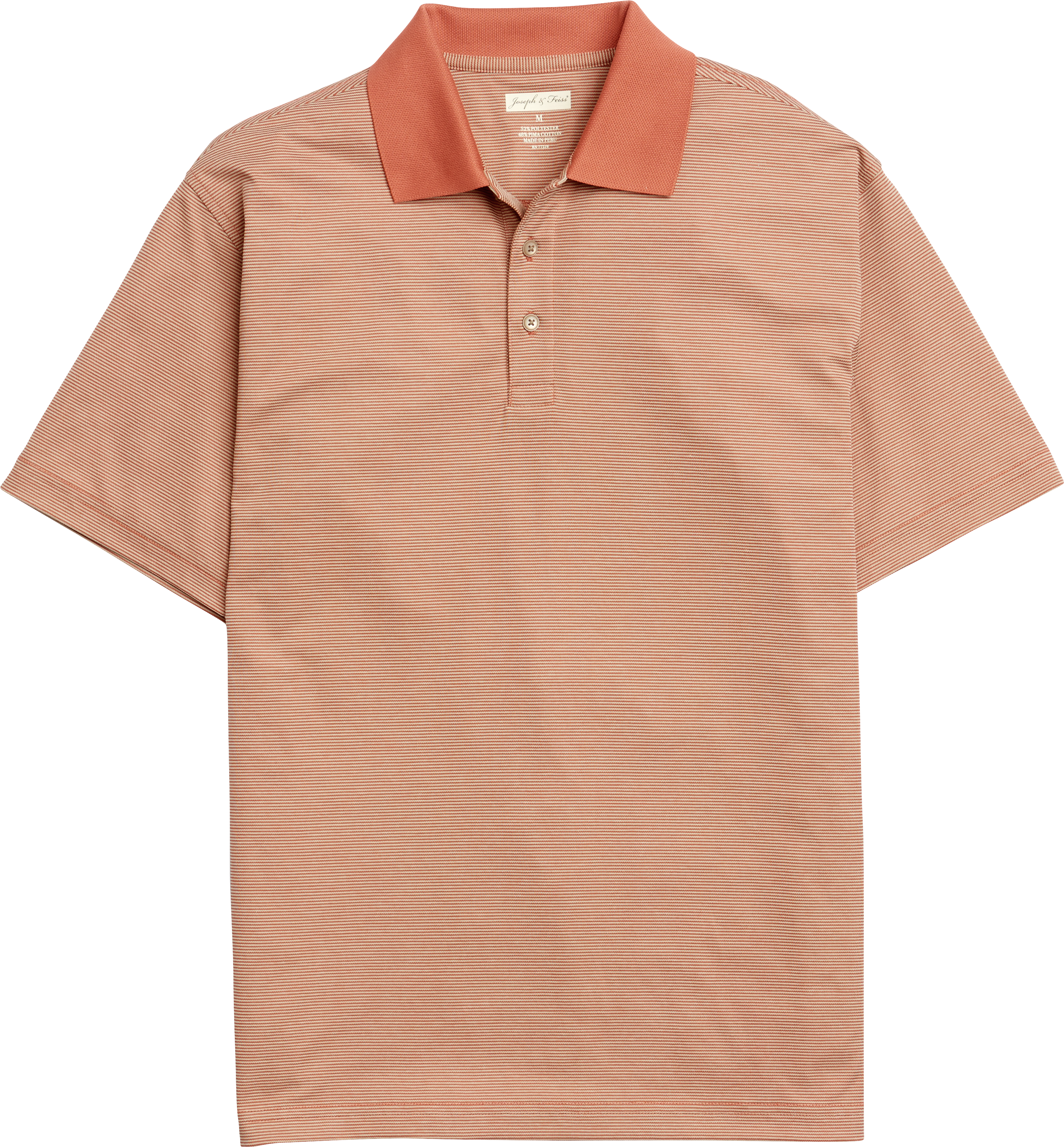 Joseph & Feiss Rust Stripe Golf Shirt - Men's Shirts | Men's Wearhouse