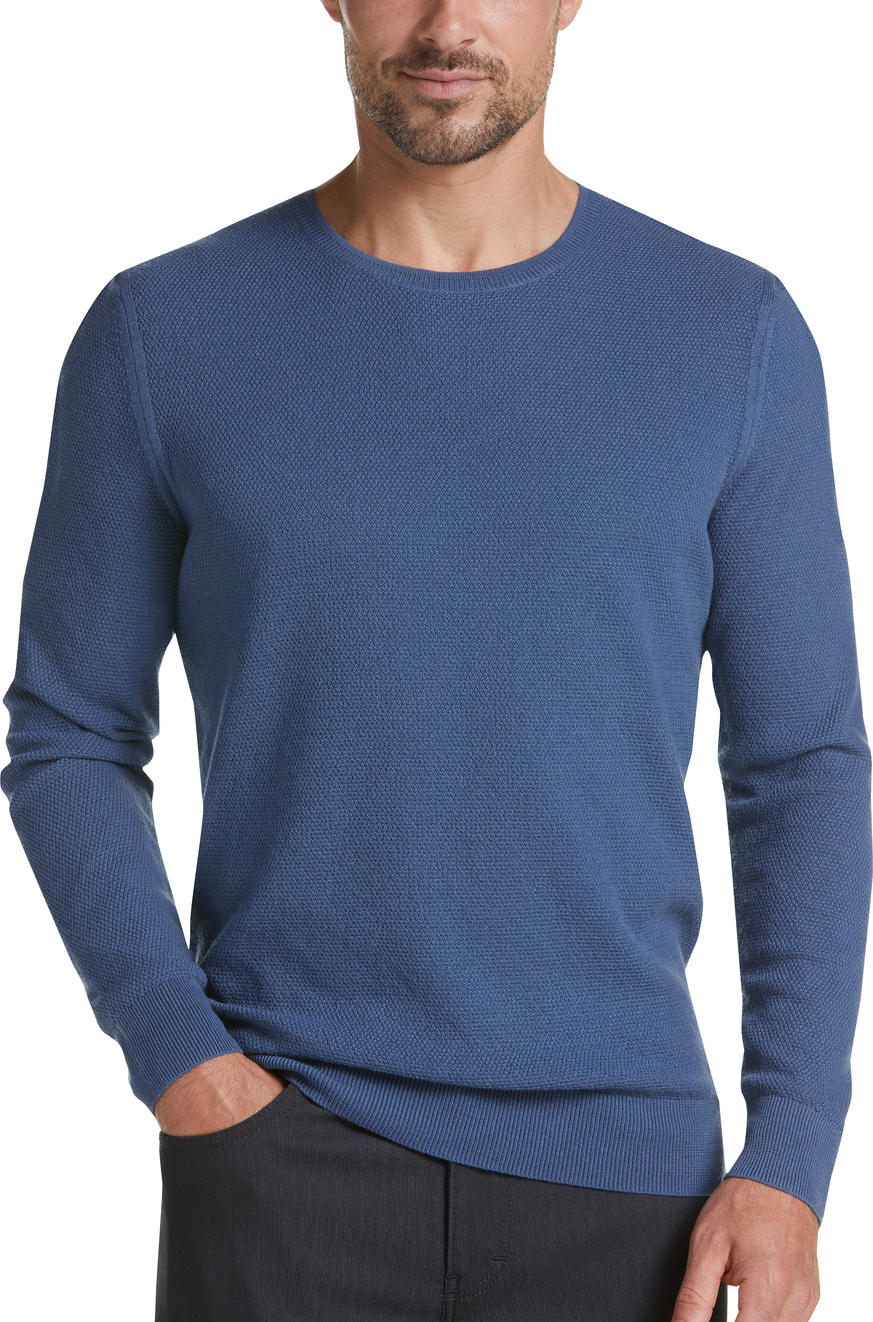 JOE Joseph Abboud Blue Slim Fit Crew Neck Sweater - Men's Big & Tall ...