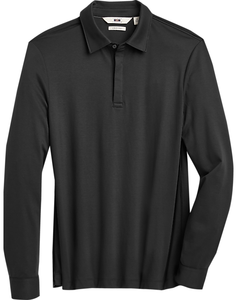 Joseph Abboud Black Long Sleeve Modern Fit Polo Shirt - Men's Shirts ...