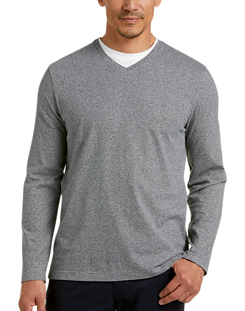 Joseph Abboud V-Neck Long-Sleeve Modern Fit Knit Shirt - Men's Sale ...