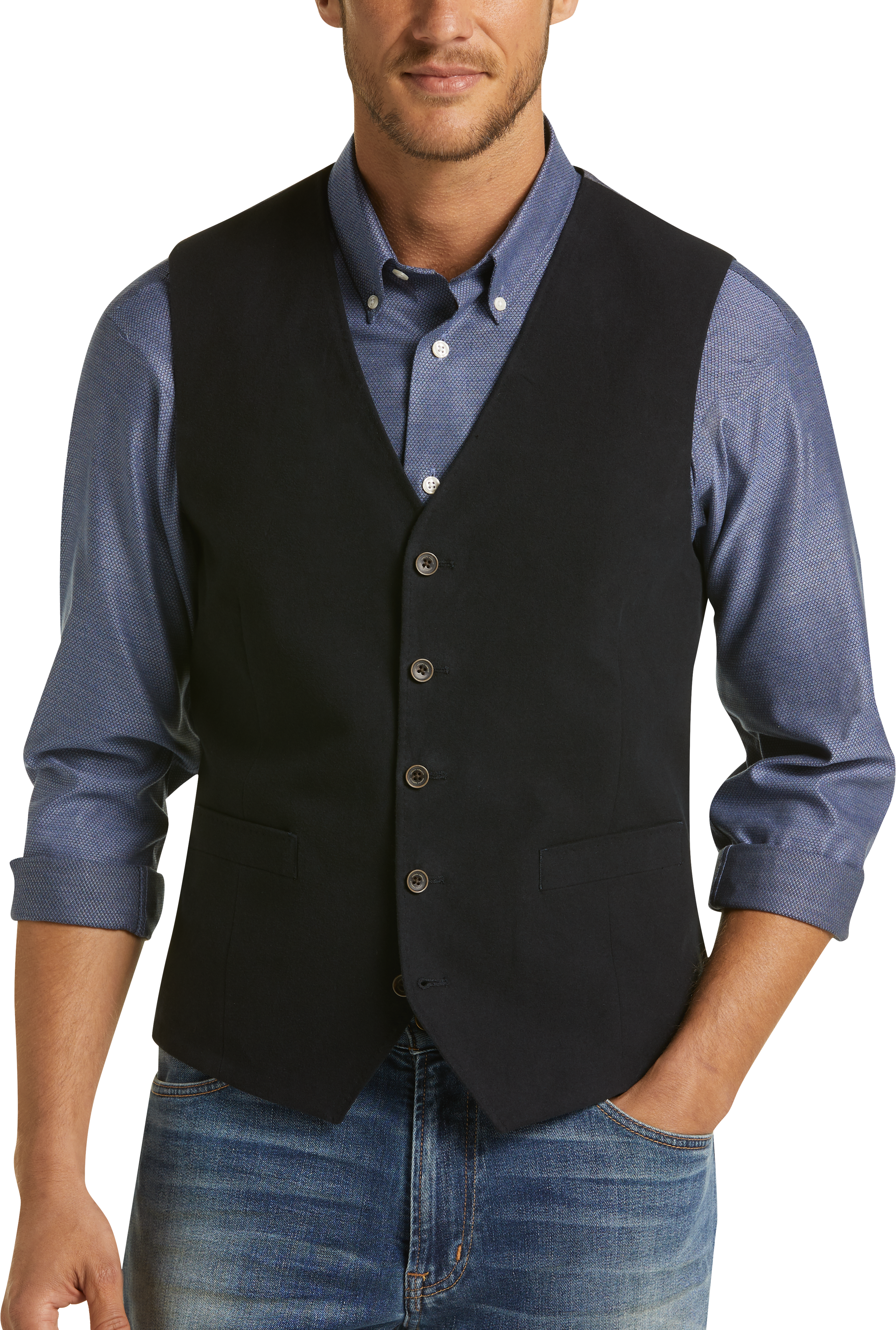 Joseph Abboud Navy Modern Fit Vest - Men's Sale | Men's Wearhouse