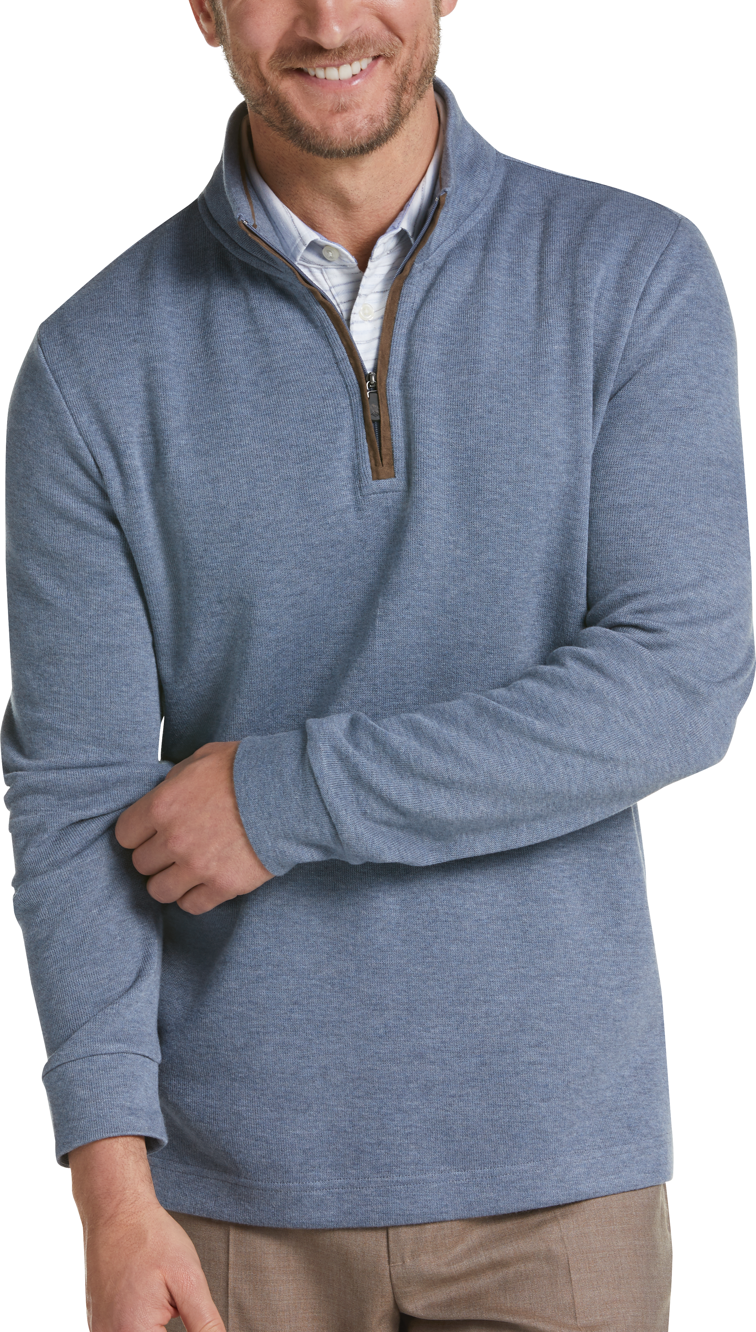 mock neck zip sweater