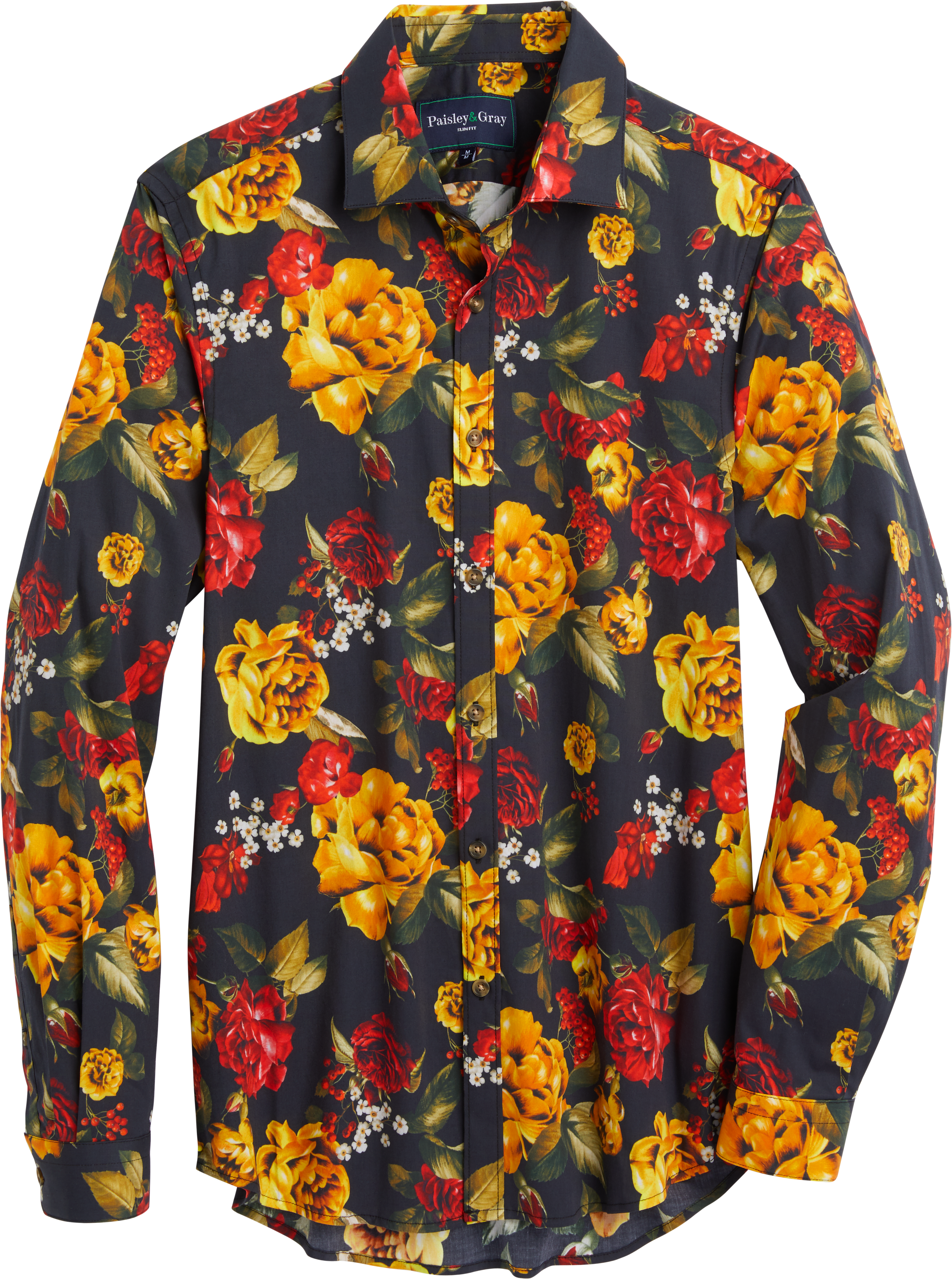 men's shirt with red roses