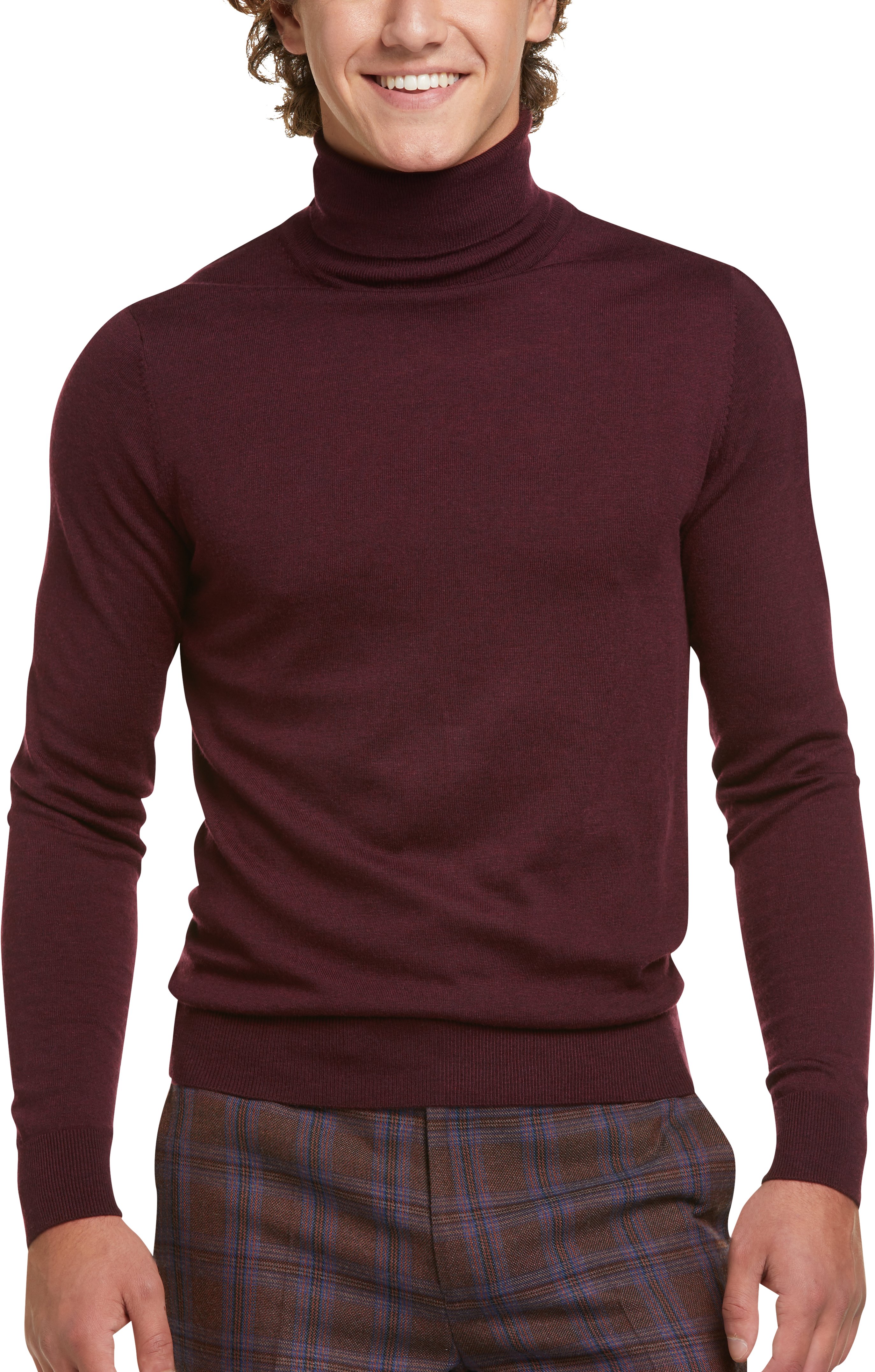 Paisley & Gray Slim Fit Turtleneck Sweater, Burgundy - Men's Sale | Men ...