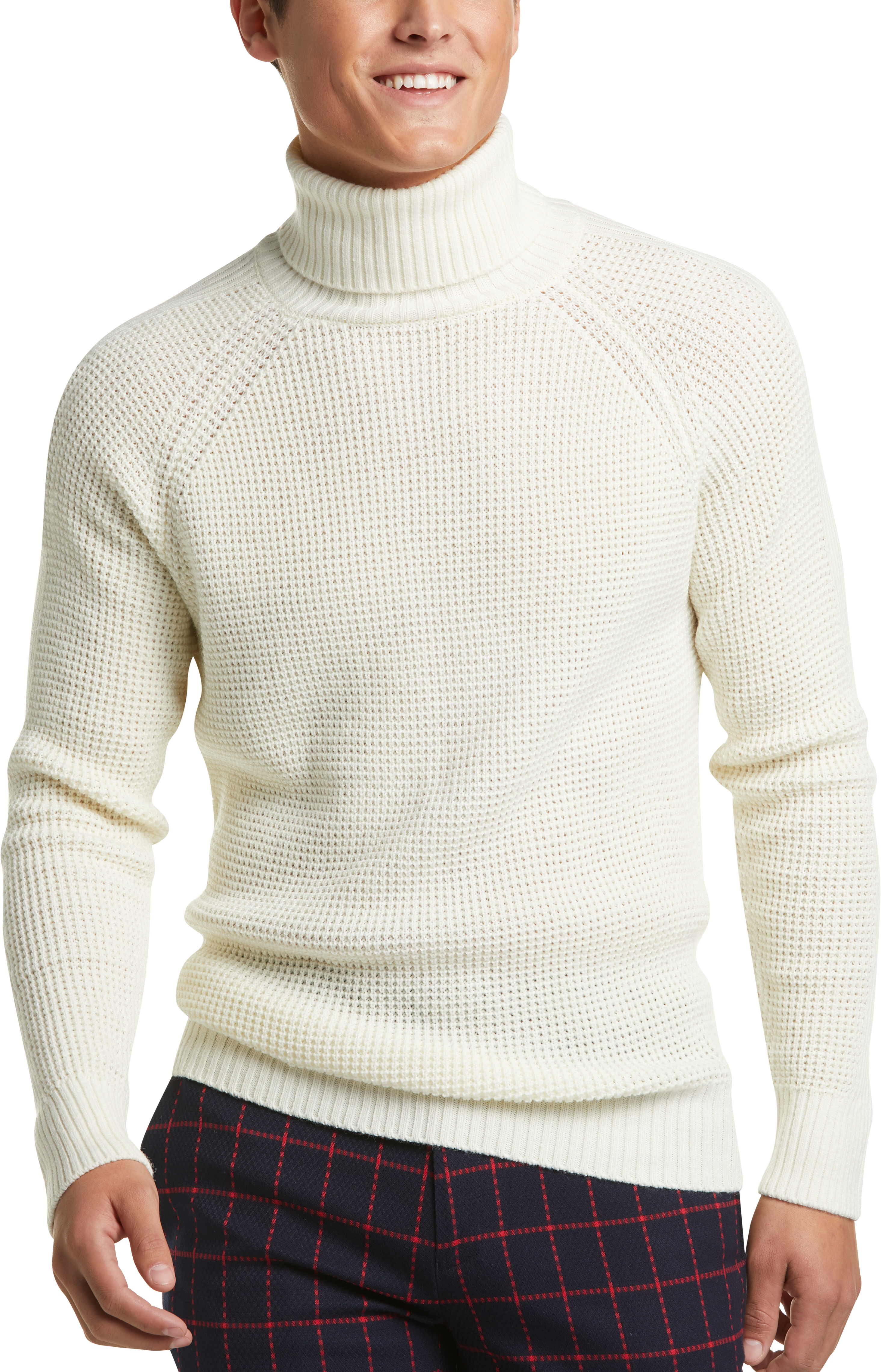 Paisley u0026 Gray Slim Fit Turtleneck Sweater, Cream White - Men's Sale |  Men's Wearhouse