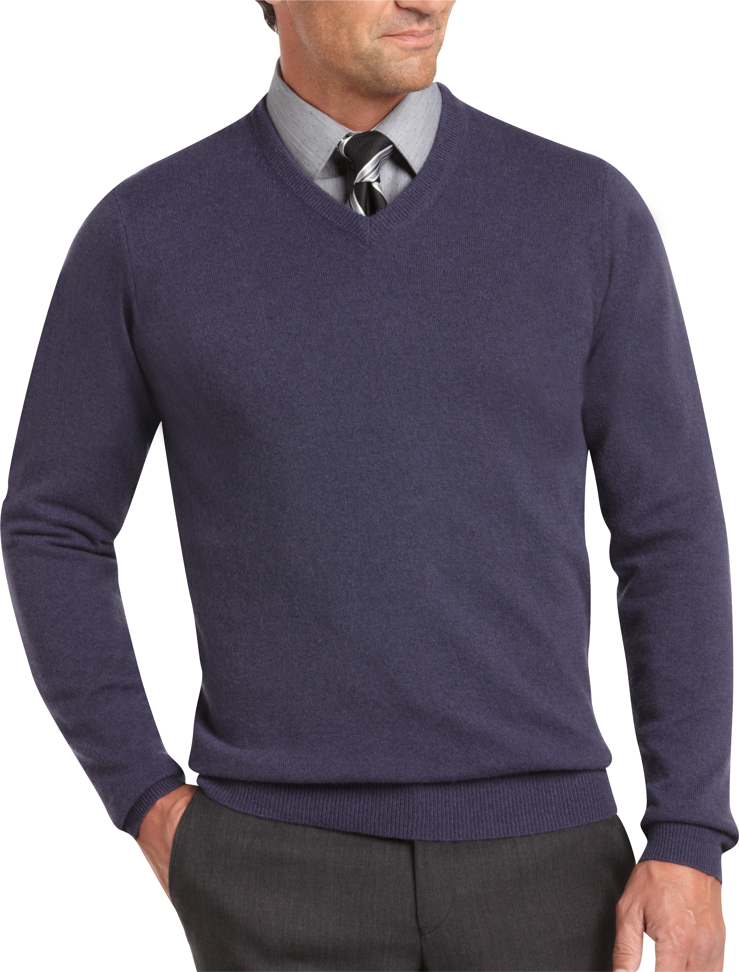 Pronto Uomo Blue V-Neck Modern Fit Cashmere Sweater - Men's Sale | Men ...