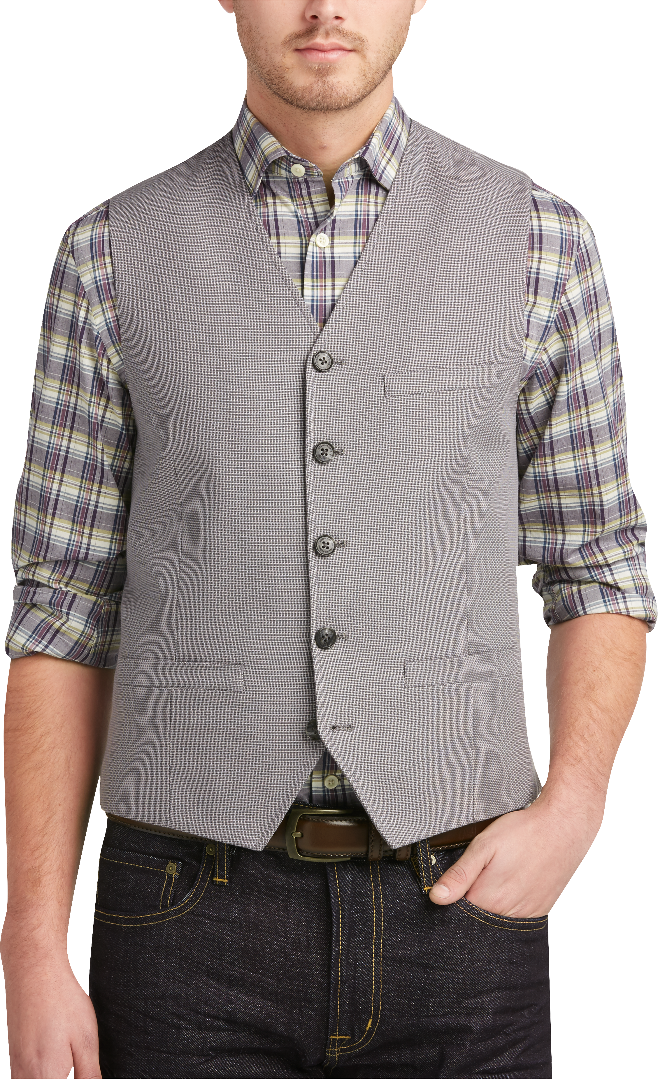 Joseph Abboud Gray Modern Fit Vest - Men's Sale | Men's Wearhouse