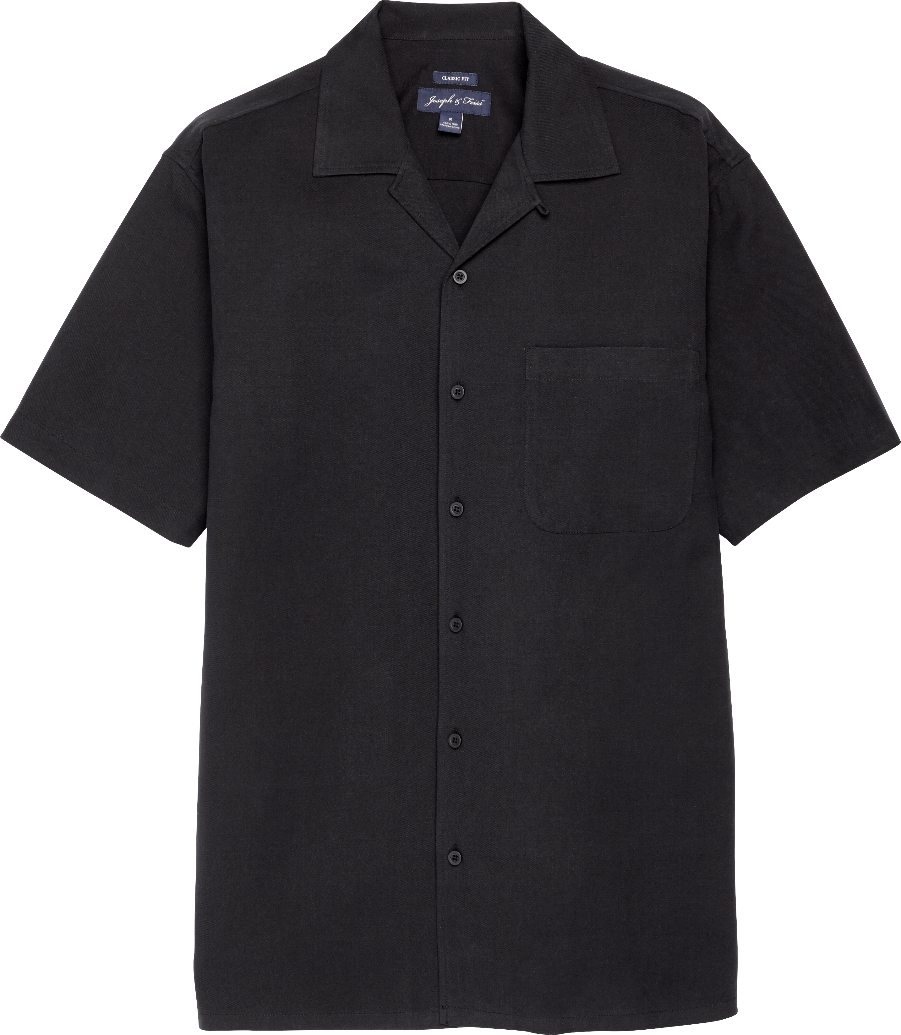 Joseph & Feiss Black Silk Camp Shirt - Men's Sale | Men's Wearhouse