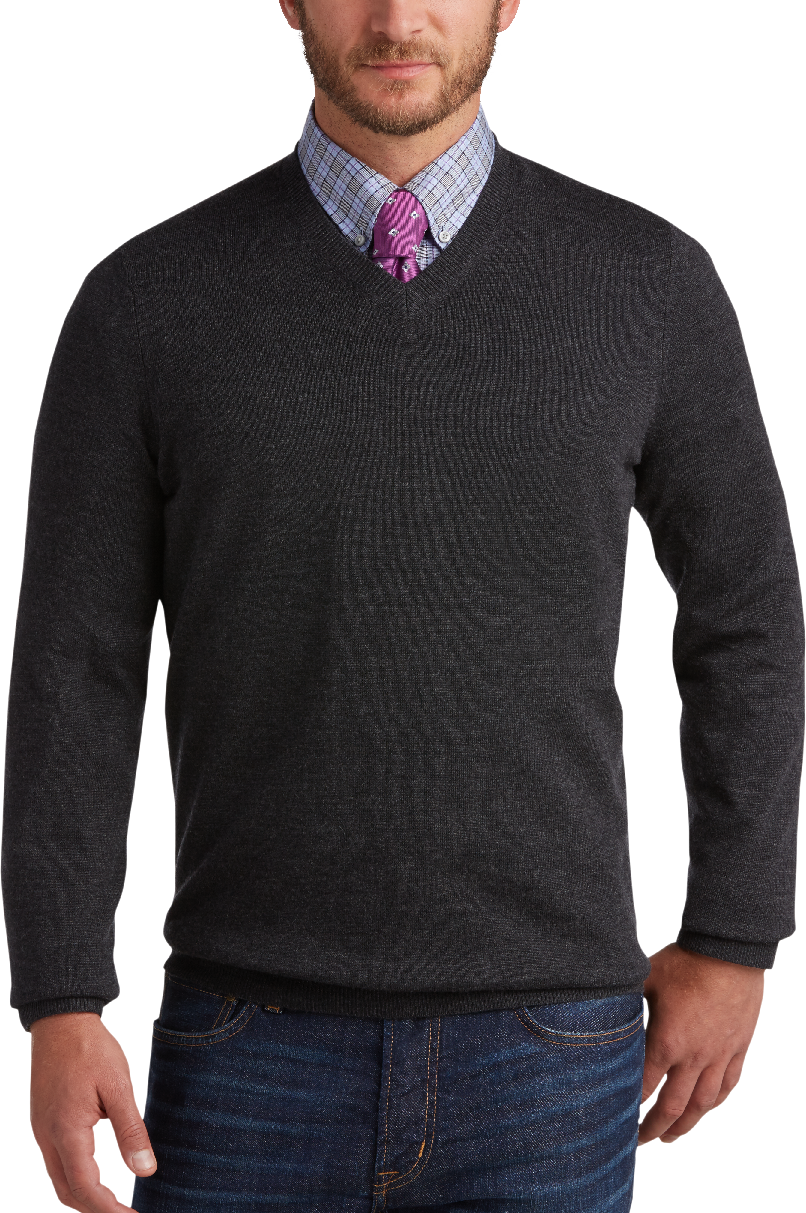 mens dress shirt and sweater