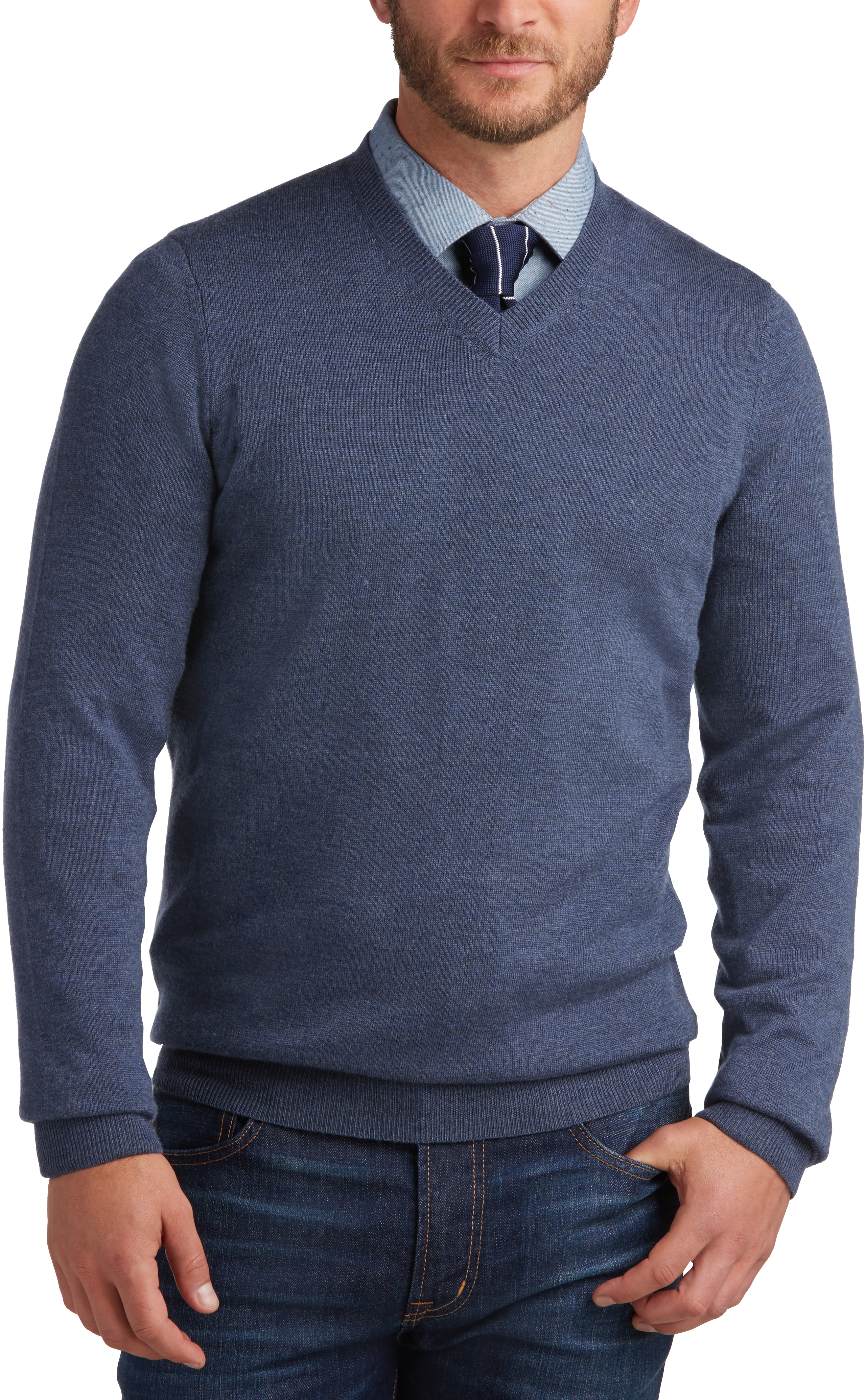 Joseph Abboud Slate V-Neck Merino Wool Sweater - Men's Sale | Men's ...