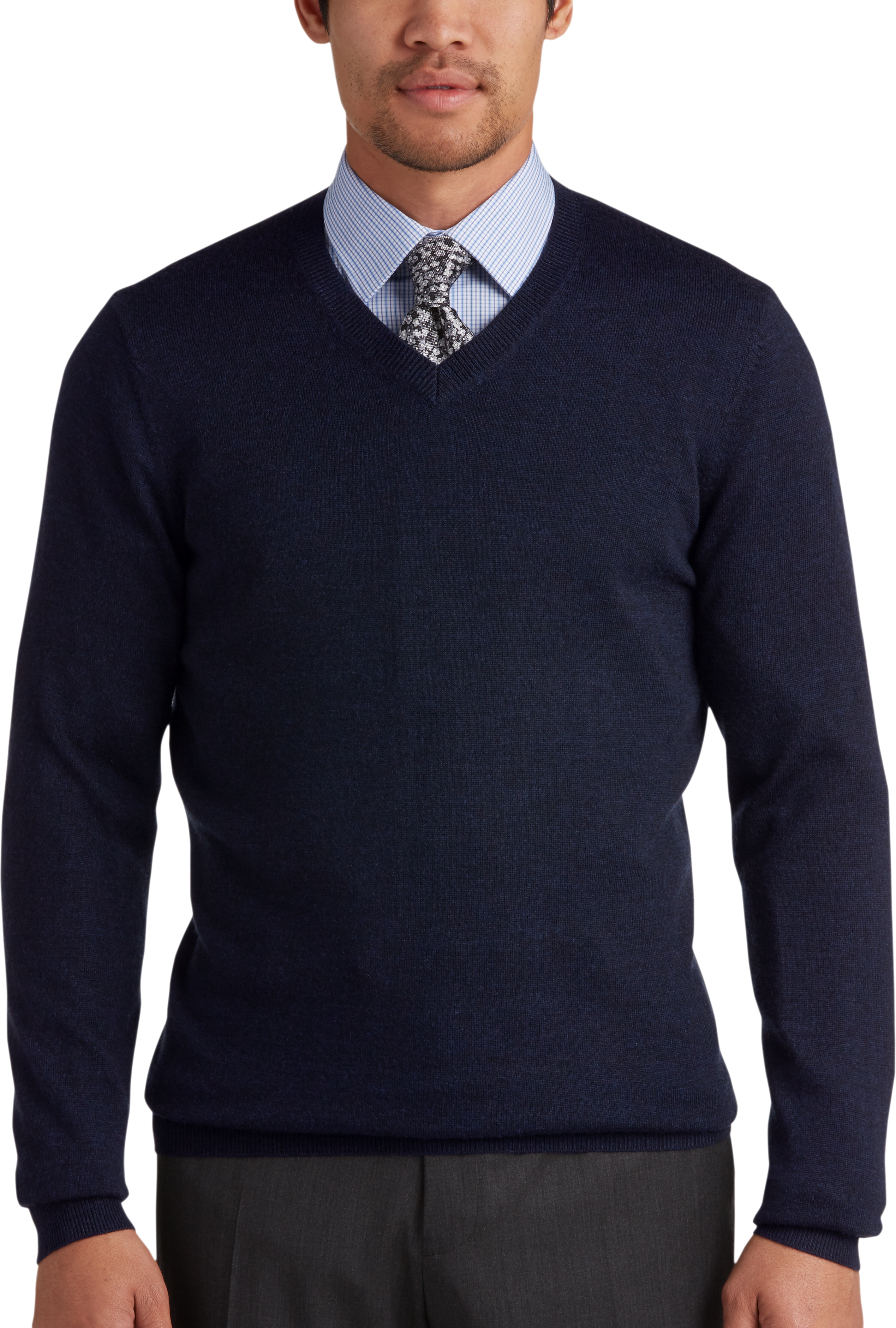 Joseph Abboud Indigo V Neck Merino Wool Sweater Men S Sweaters Men S Wearhouse