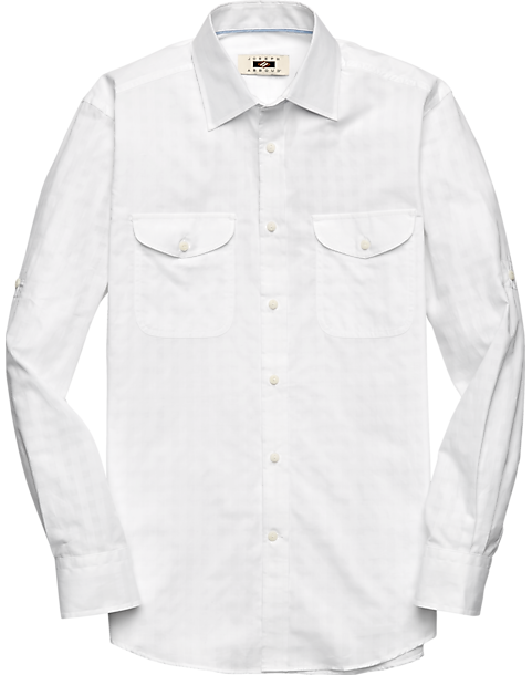 Joseph Abboud White Tonal Check Sport Shirt - Men's Sale | Men's Wearhouse