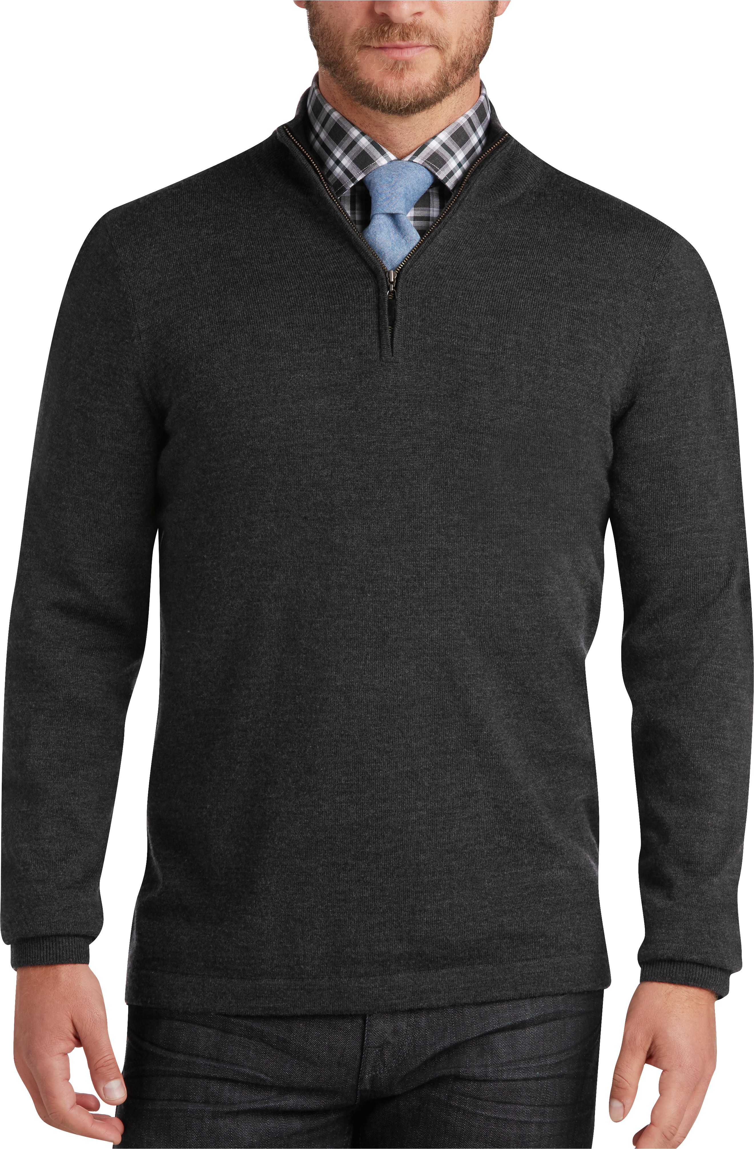 Joseph Abboud Charcoal Merino Wool Sweater - Men's Sale | Men's Wearhouse