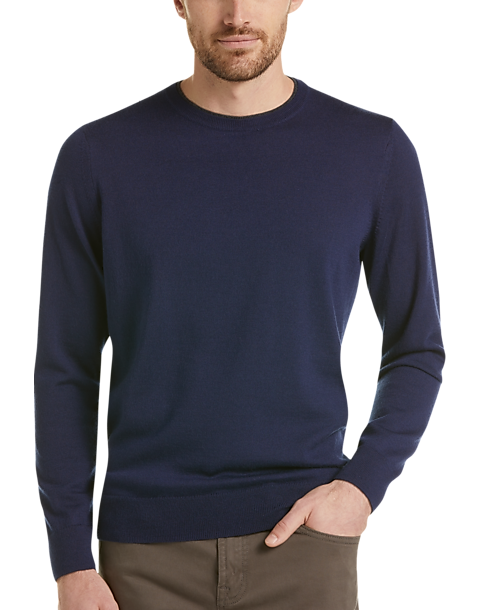 Awearness Kenneth Cole AWEAR-TECH Navy Modern Fit Crewneck Sweater ...