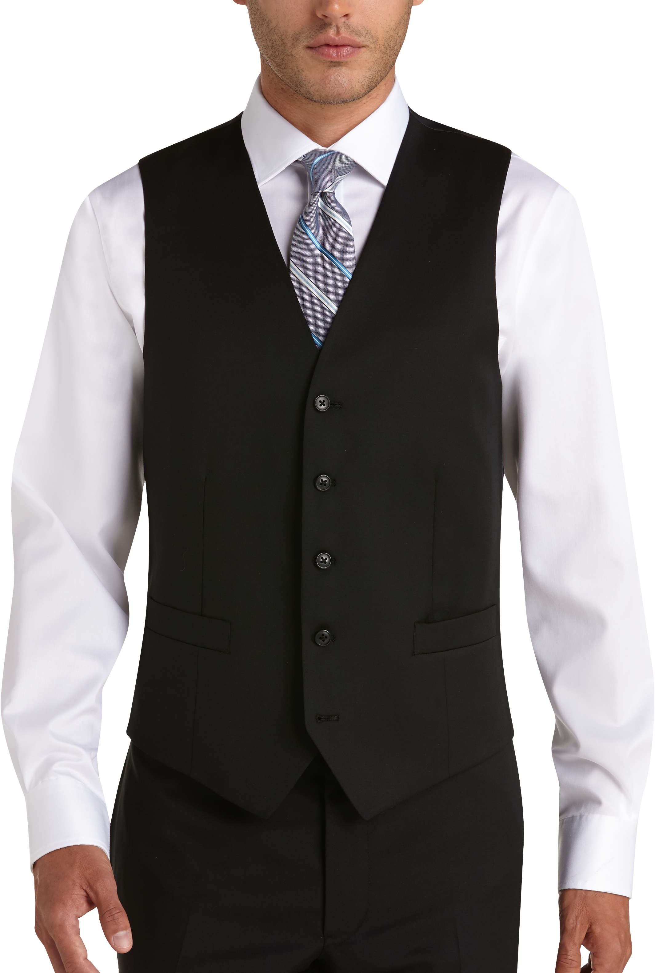 Joseph Abboud Black Modern Fit Suit Separates Vest - Men's Suits | Men ...