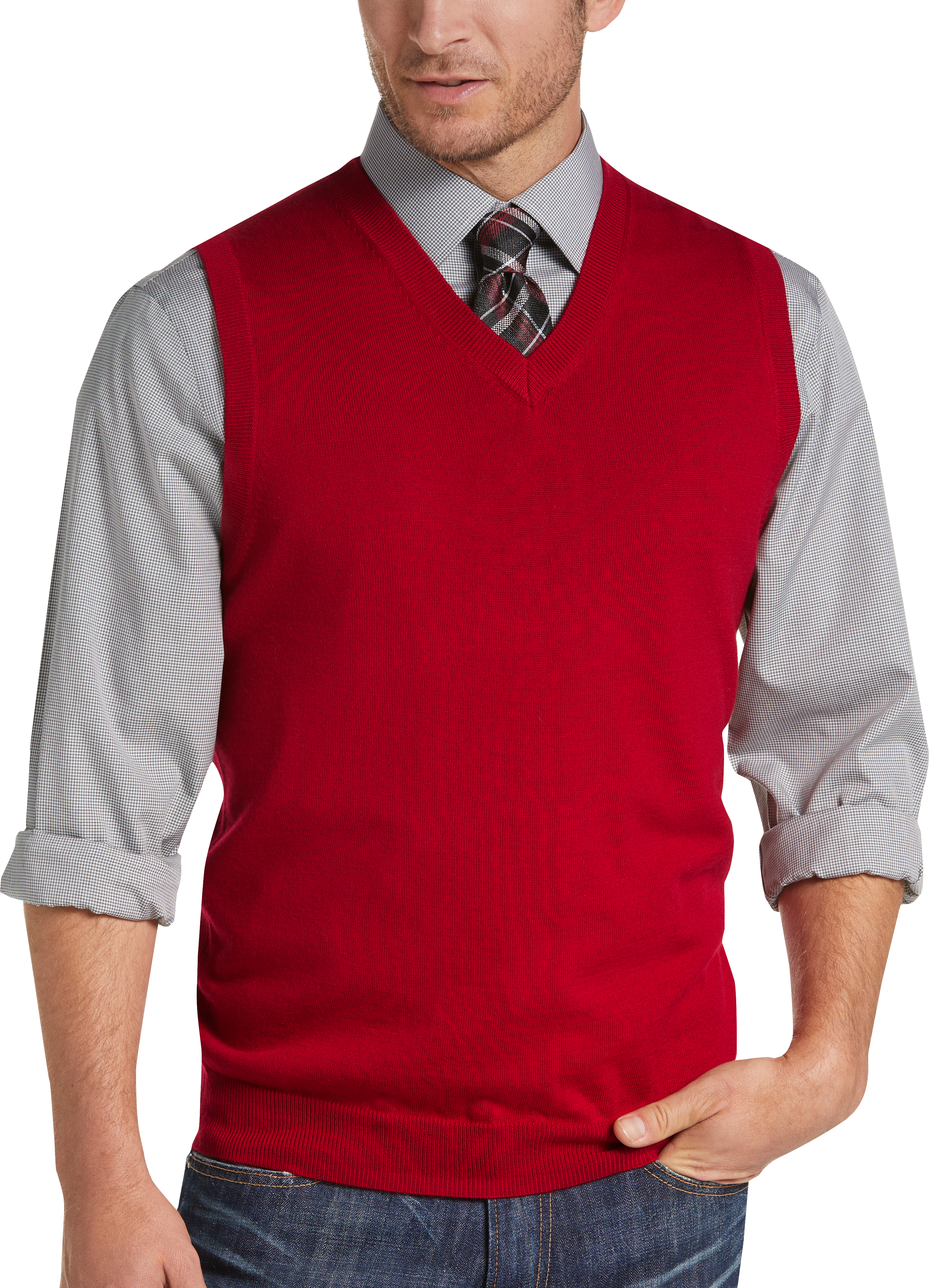 Red Sweater Vest | Mens Wearhouse