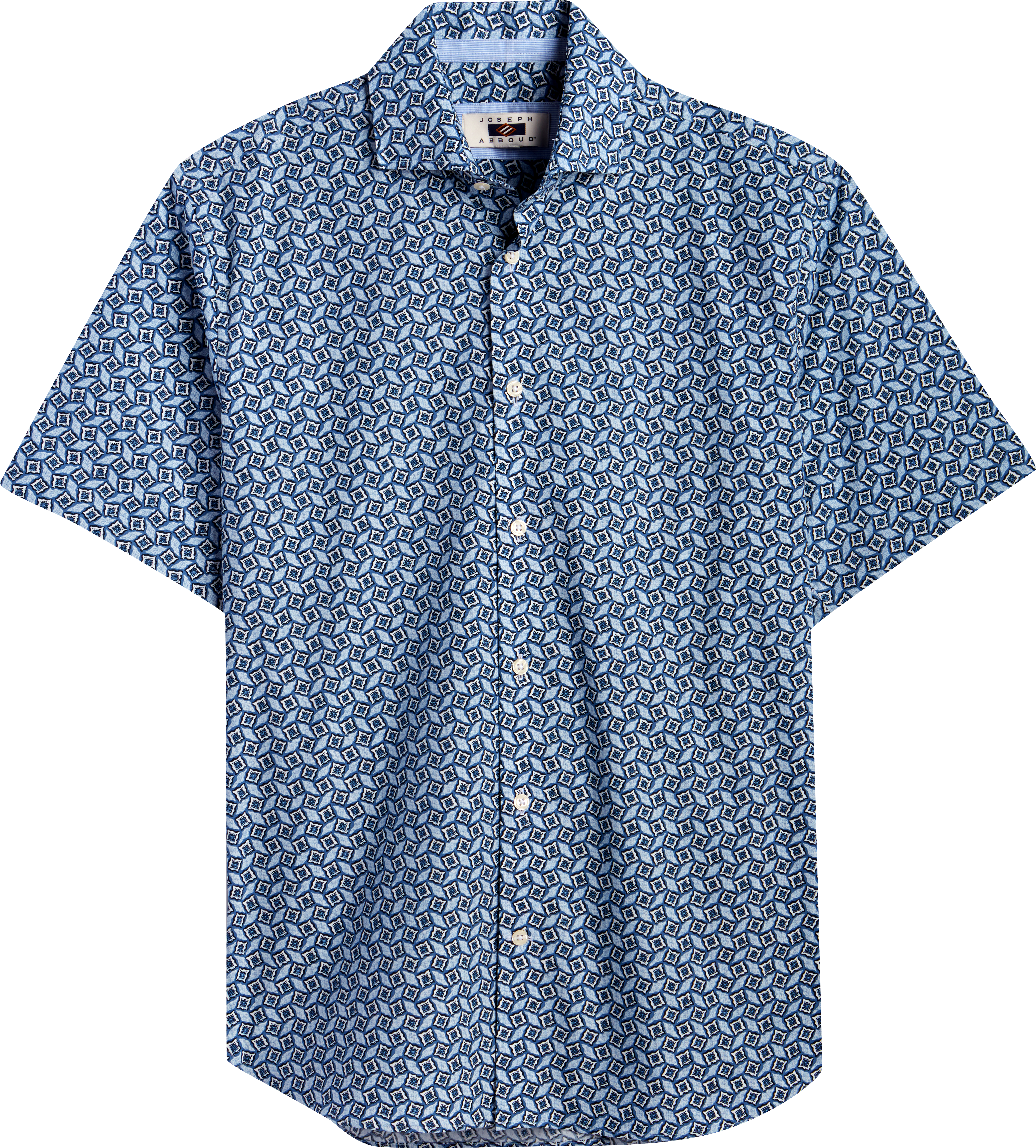 Joseph Abboud Blue Diamond Modern Fit Short Sleeve Sport Shirt - Men's ...