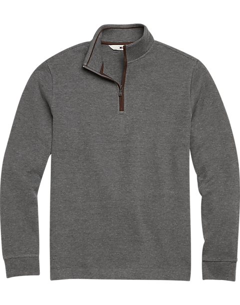 Joseph Abboud Heather Gray Modern Fit 1/4 Zip Sweater - Men's Sale ...