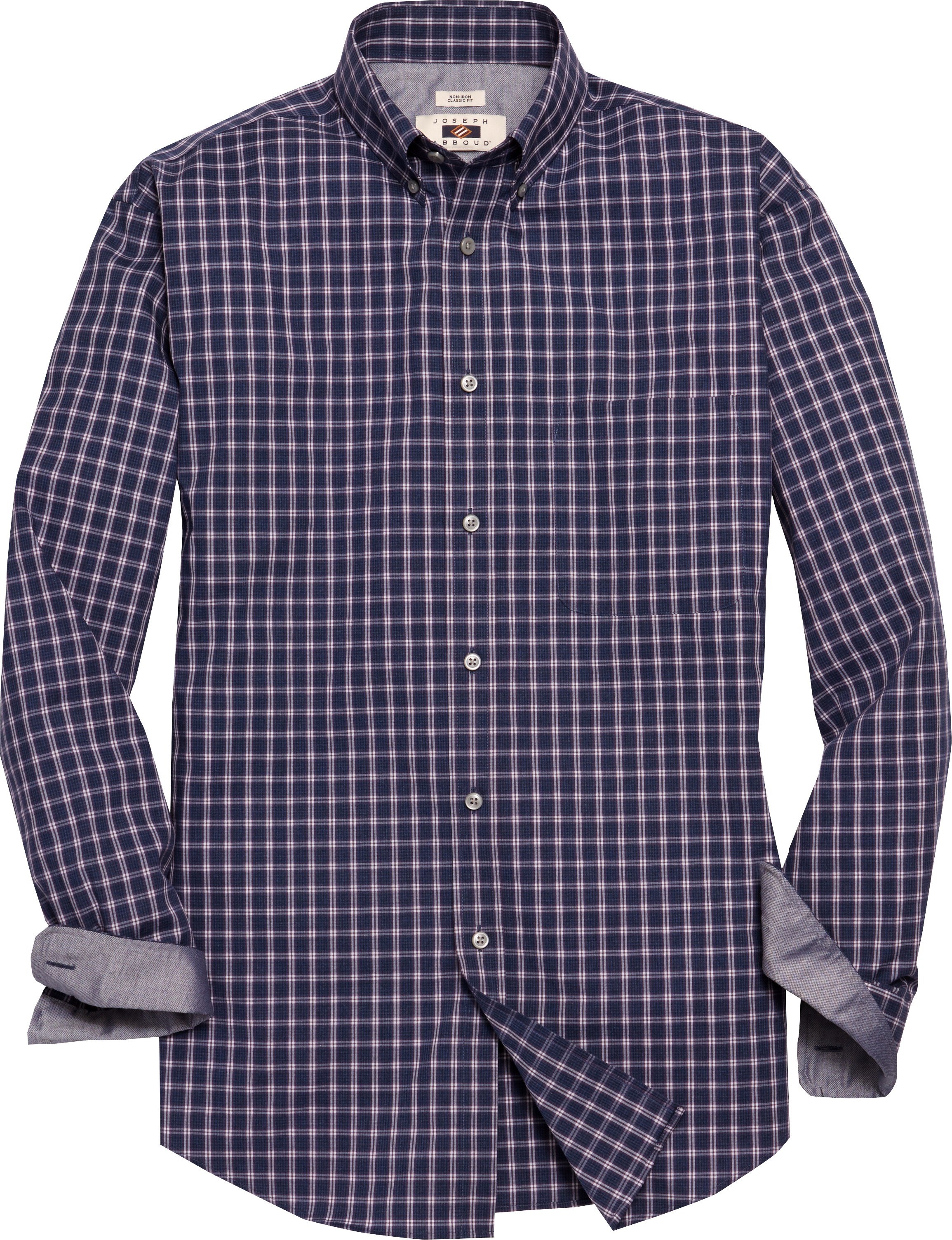 Joseph Abboud Navy & Purple Check Sport Shirt - Men's Sale | Men's ...