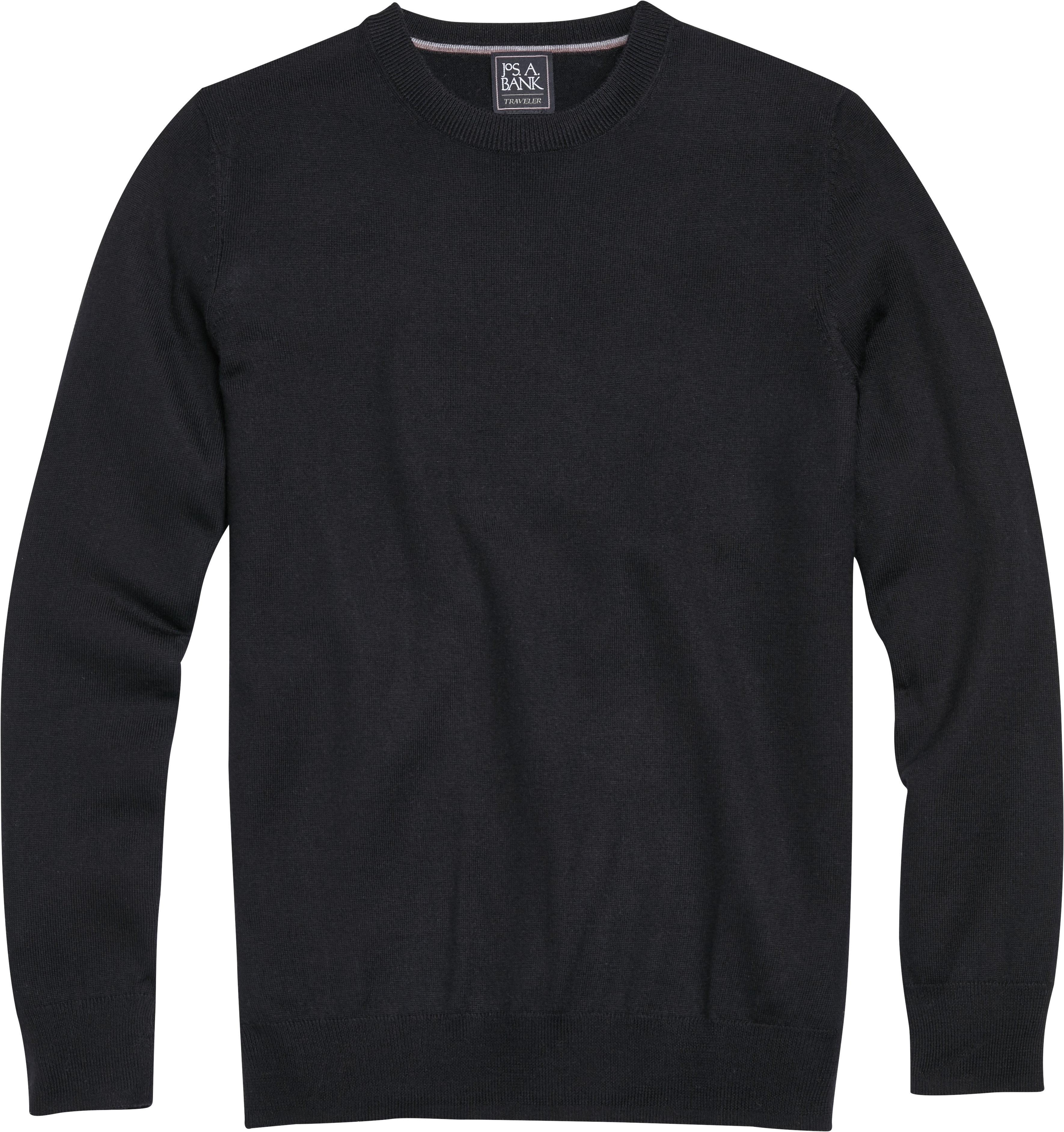 Jos. A. Bank Traveler Black Crew Neck Merino Sweater