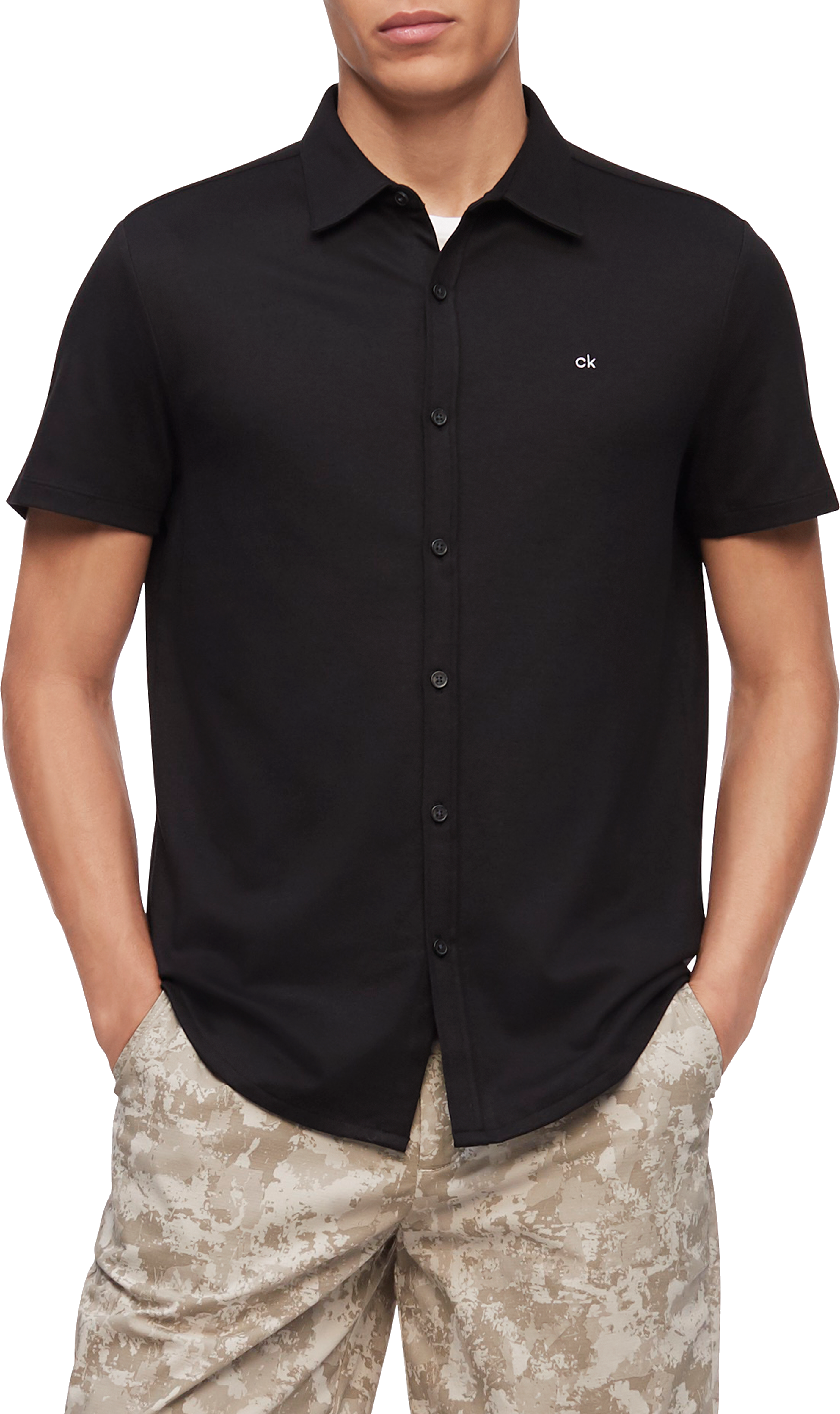 Calvin Klein Liquid Touch Solid Knit Short Sleeve Shirt Men S Shirts Men S Wearhouse
