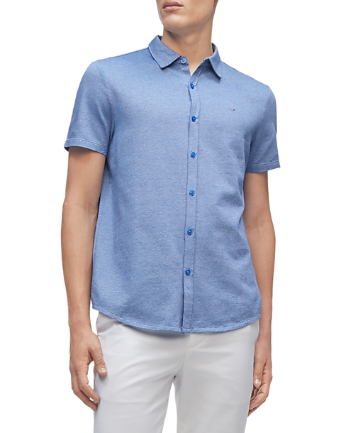 Calvin Klein Liquid Touch Birdseye Short Sleeve Shirt - Men's Sale ...
