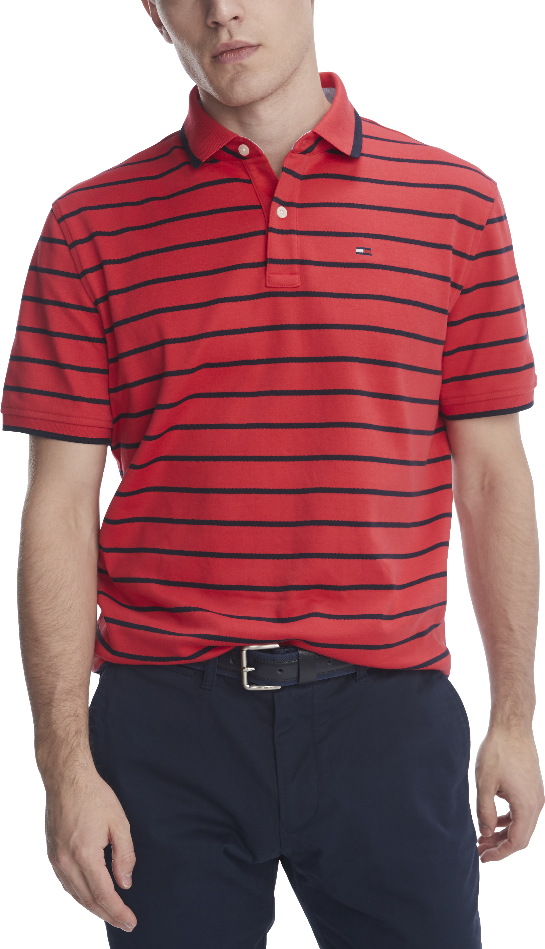 red tommy hilfiger polo shirt