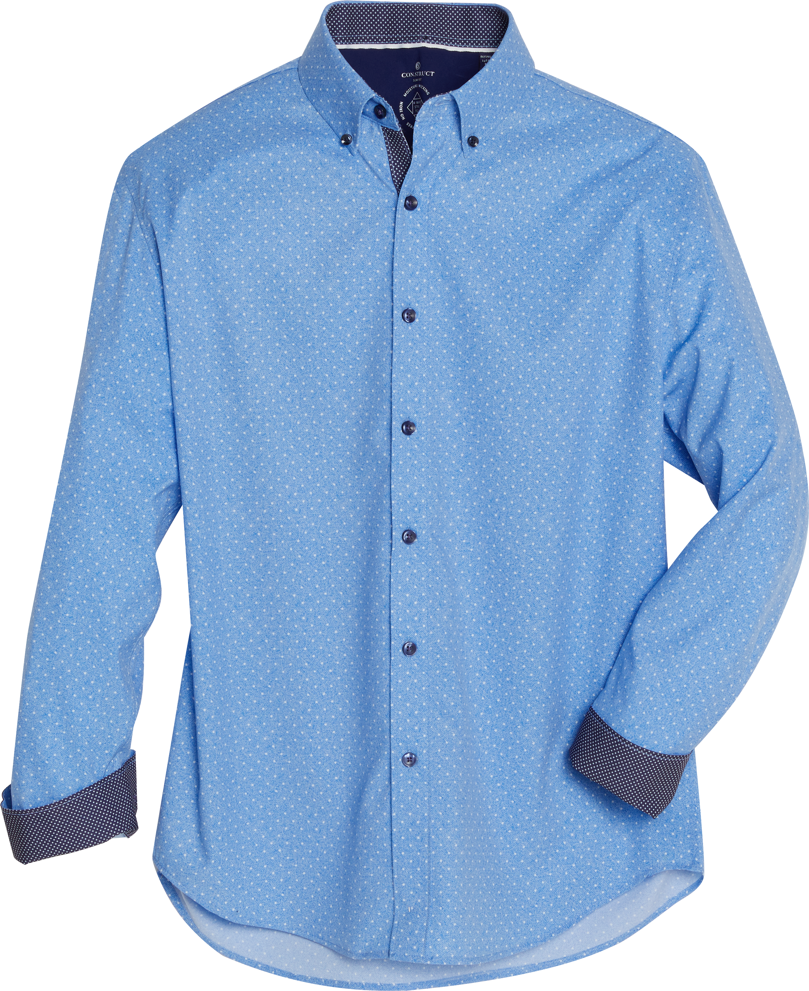 Con.Struct Slim Fit Sport Shirt, Light Blue Dot