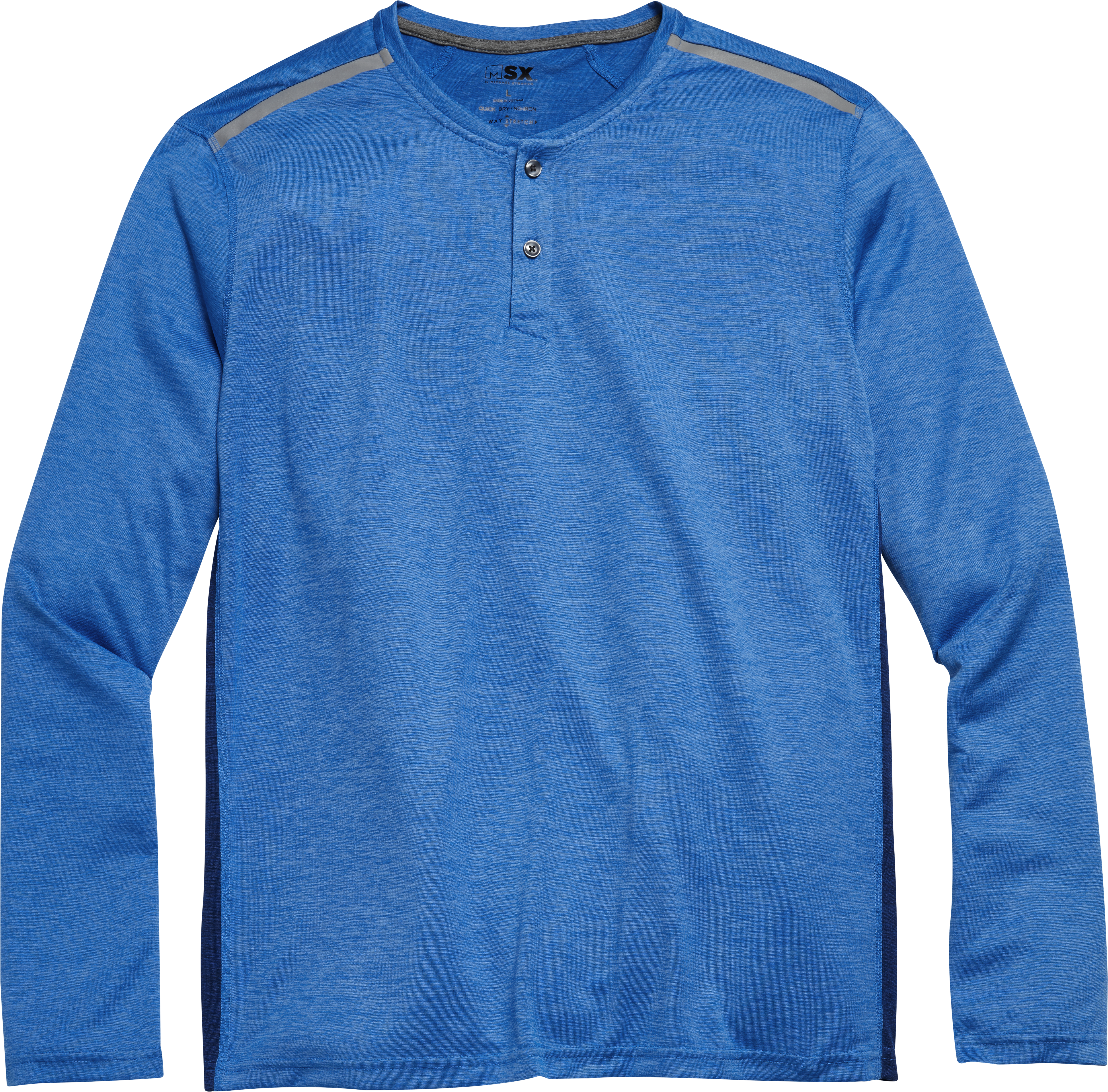 MSX by Michael Strahan Modern Fit Henley, Blue Heather - Men's Active ...