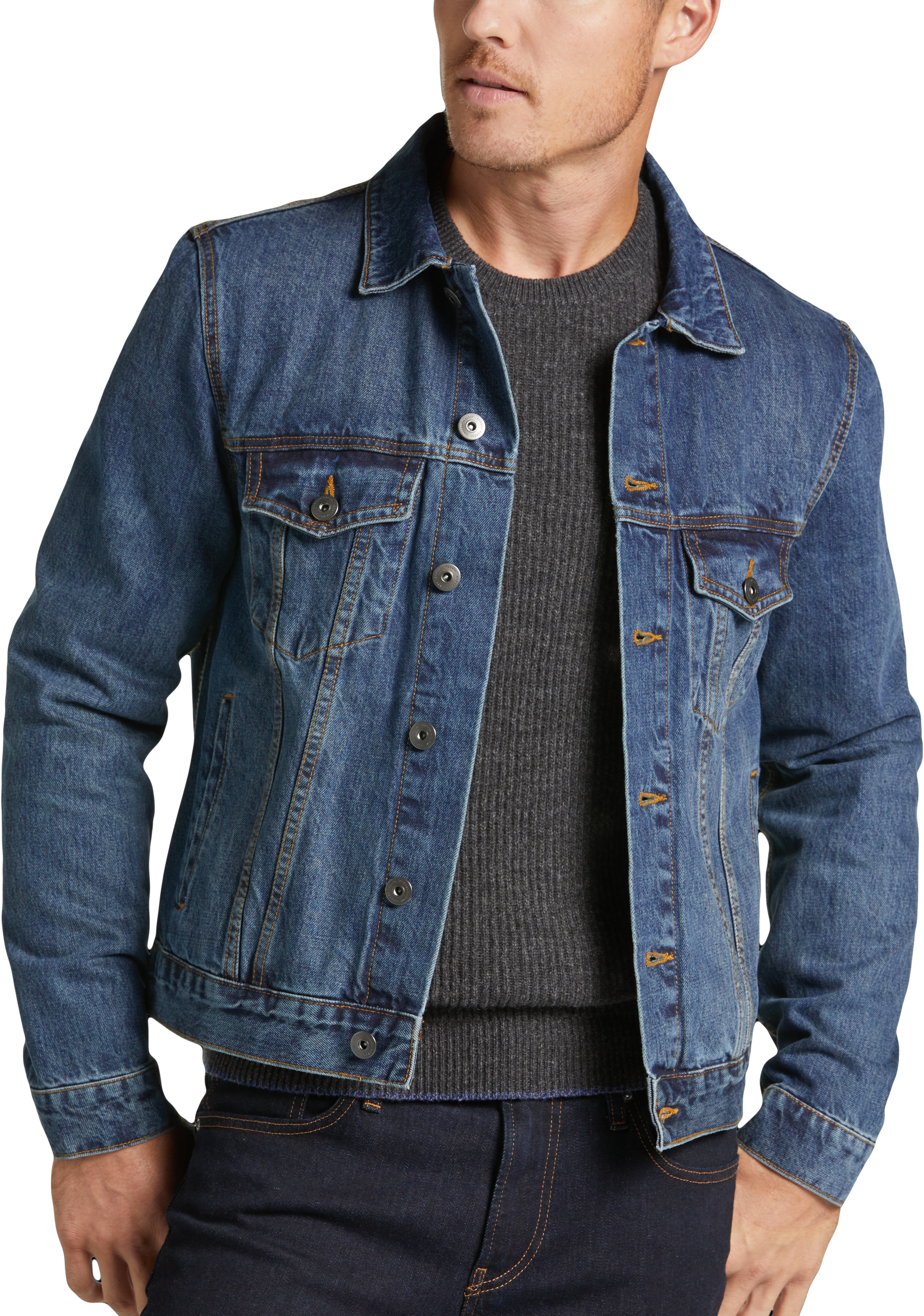 Joseph Abboud Modern Fit Denim Jacket, Medium Blue Wash - Men's