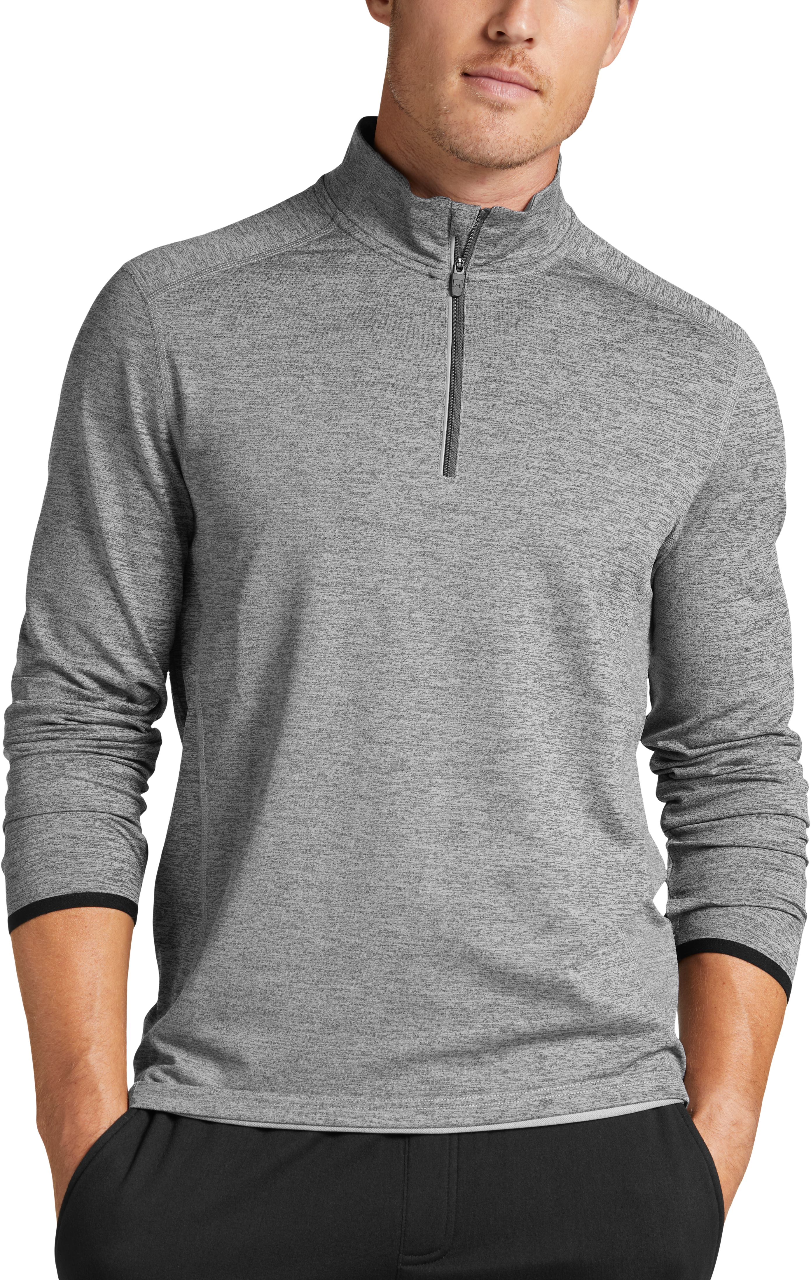 Msx By Michael Strahan Modern Fit 14 Zip Sweater Gray Mens Sale Mens Wearhouse 