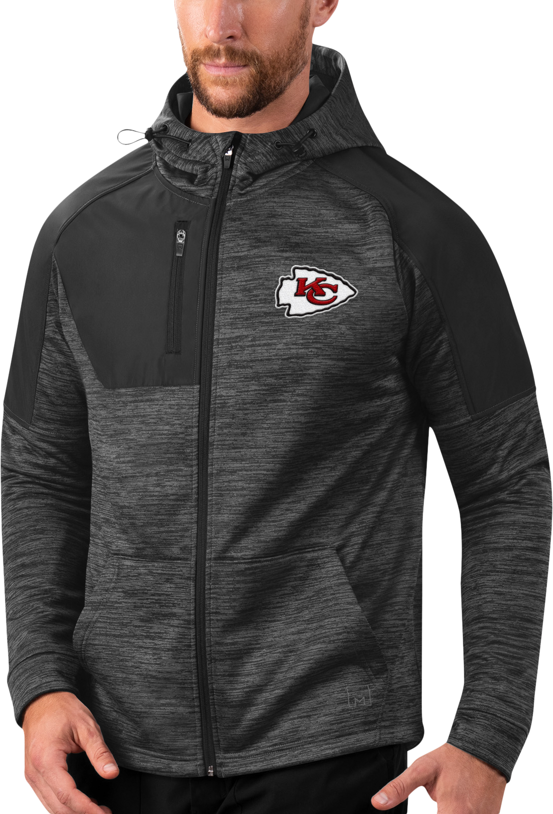 Msx By Michael Strahan Kc Chiefs Full Zip Jacket Gray Mens Sale 