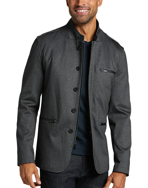 Awearness Kenneth Cole Modern Fit Shirt Jacket, Charcoal - Men's Sale |  Men's Wearhouse