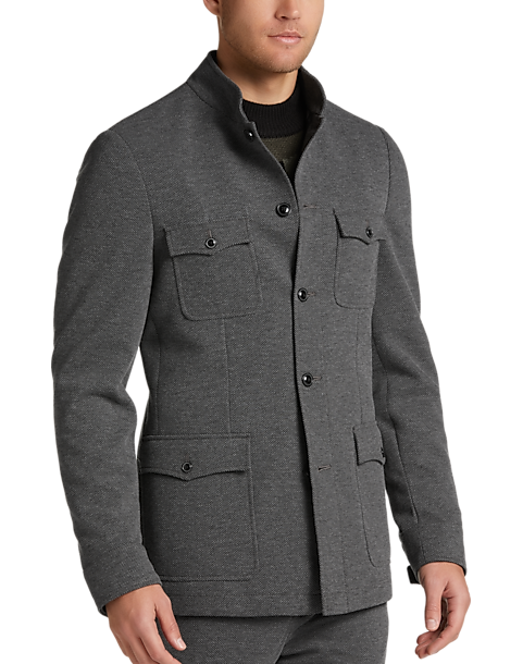 Ben Sherman Modern Fit Military Mens Jacket (Size: XL in Gray)