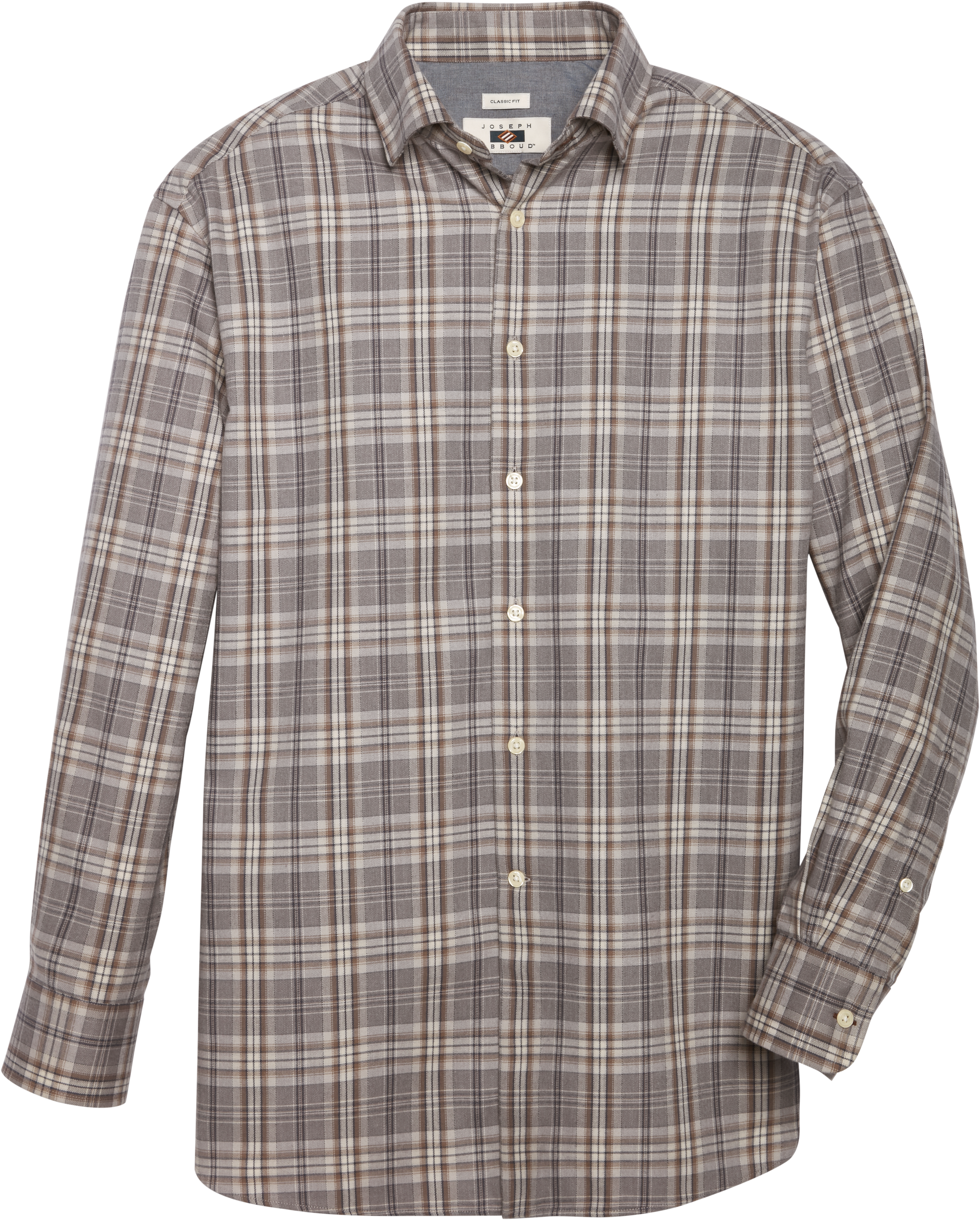 Winderig wrijving Tienerjaren Joseph Abboud Classic Fit Cashmere Bend Sport Shirt, Gray Plaid - Men's Sale  | Men's Wearhouse