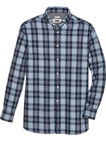 Joseph Abboud Modern Fit Cotton & Cashmere Sport Shirt, Blue Plaid