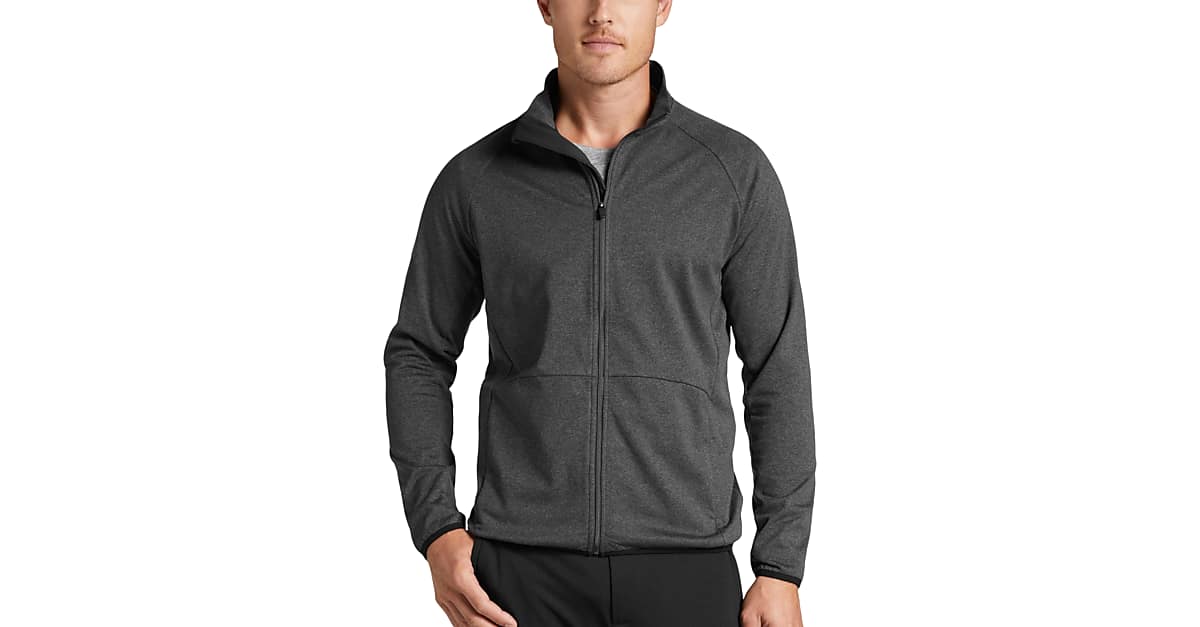 Msx By Michael Strahan Modern Fit Full Zip Fleece Jacket Dark Gray Mens Sale Mens Wearhouse 