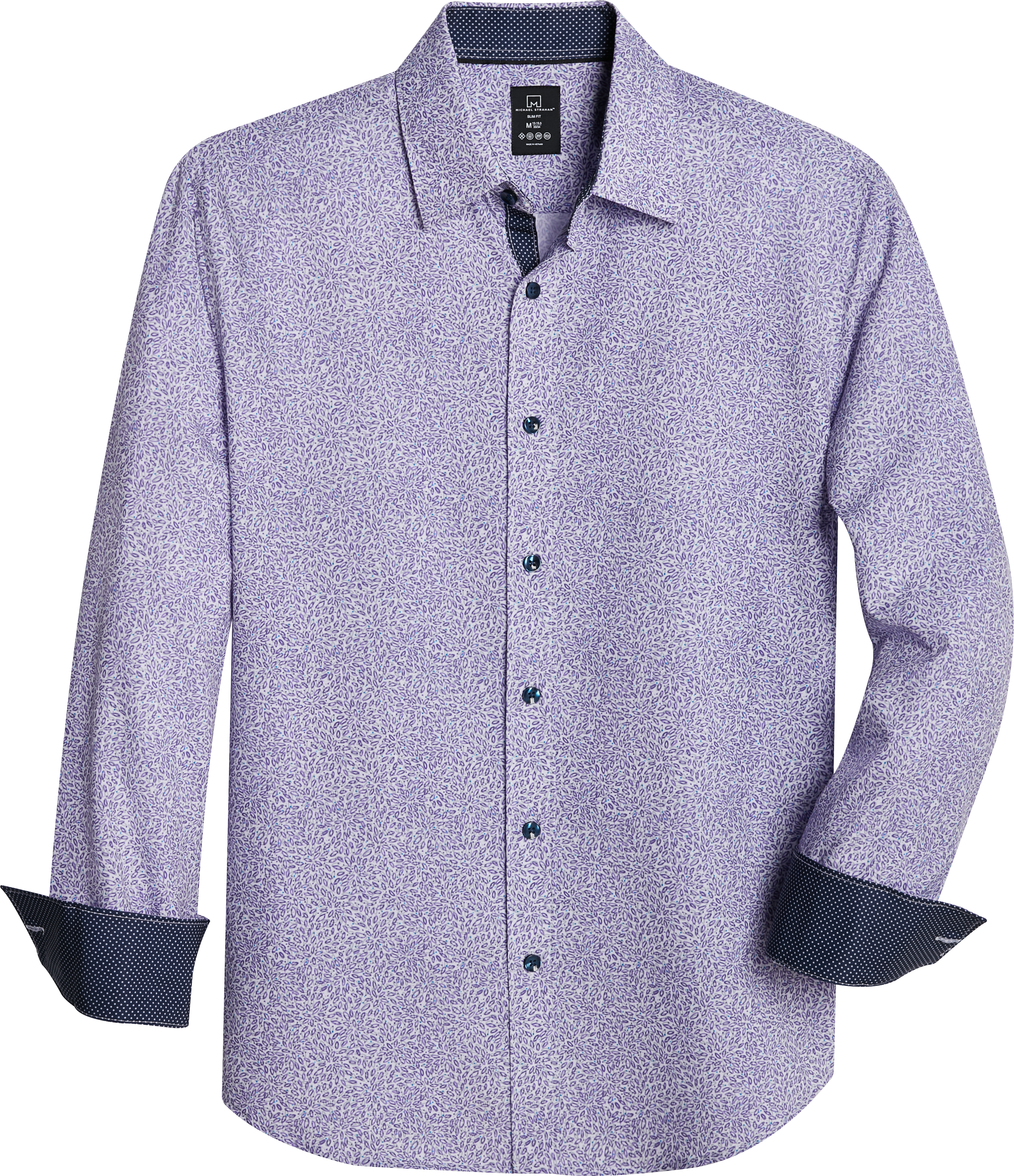 Hoop van Validatie het winkelcentrum Michael Strahan 4-Way Stretch Slim Fit Sport Shirt, Lilac Petal Print -  Men's Sale | Men's