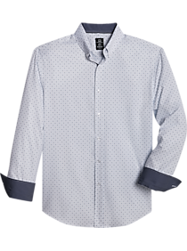 Michael Strahan 4-Way Stretch Slim Fit Sport Shirt, White Geo
