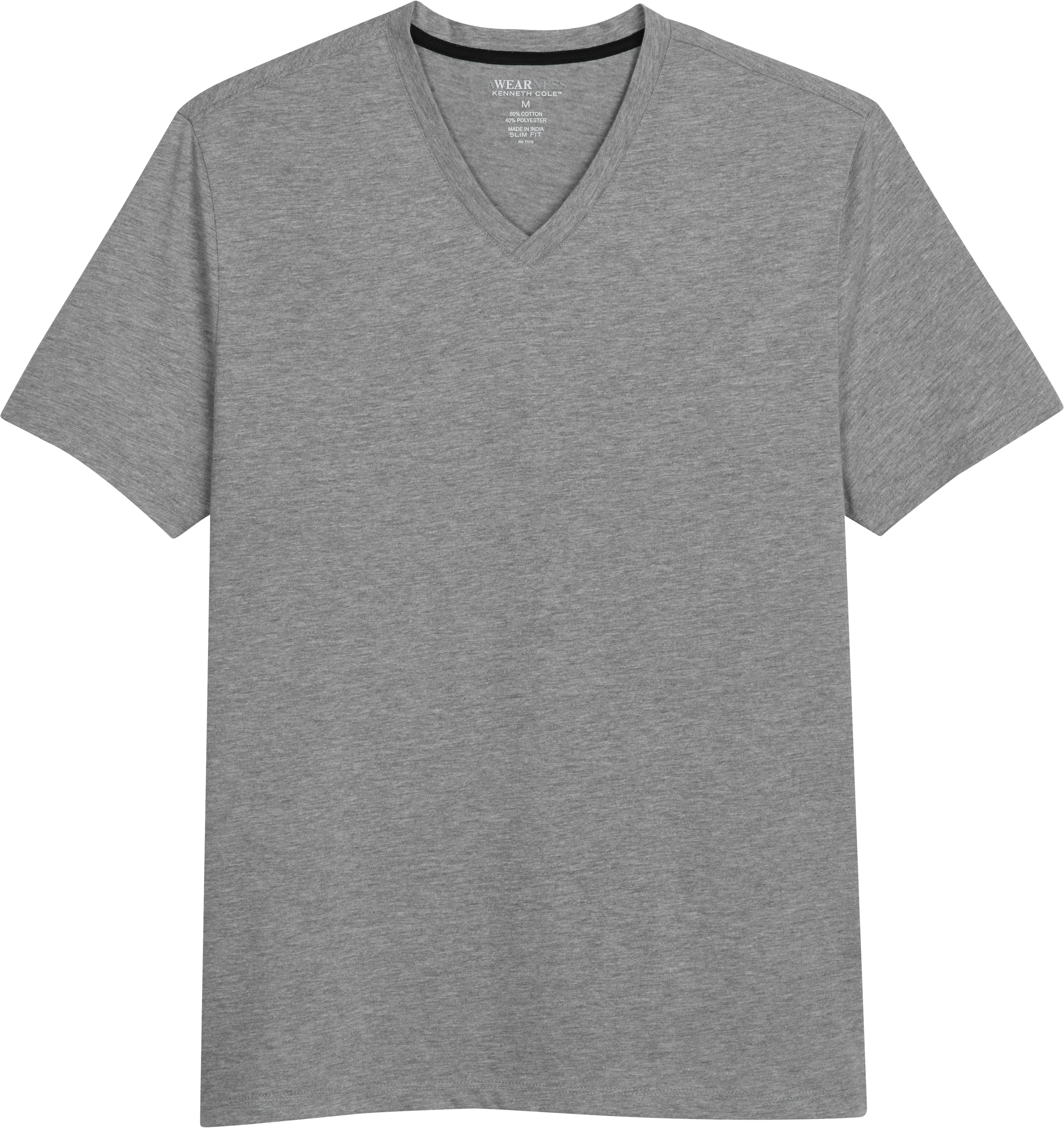 Awearness Kenneth Cole Mens Modern Fit V-Neck T-Shirt (Size: Large in Gray)