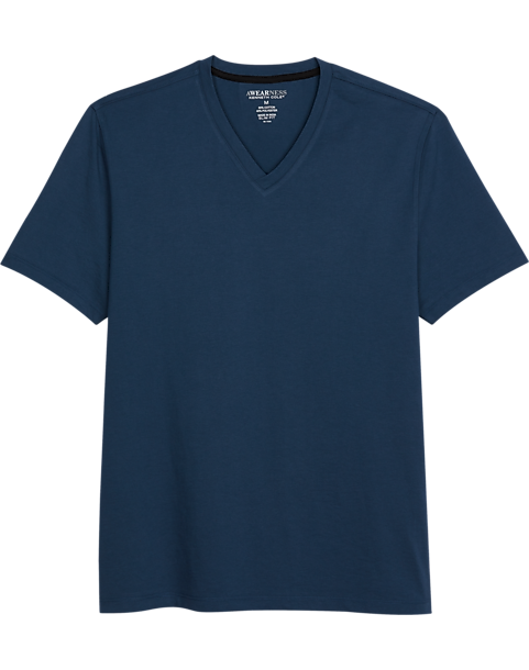 Awearness Kenneth Cole Mens Modern Fit V-Neck T-Shirt (Size: Big & Tall in Denim Blue)
