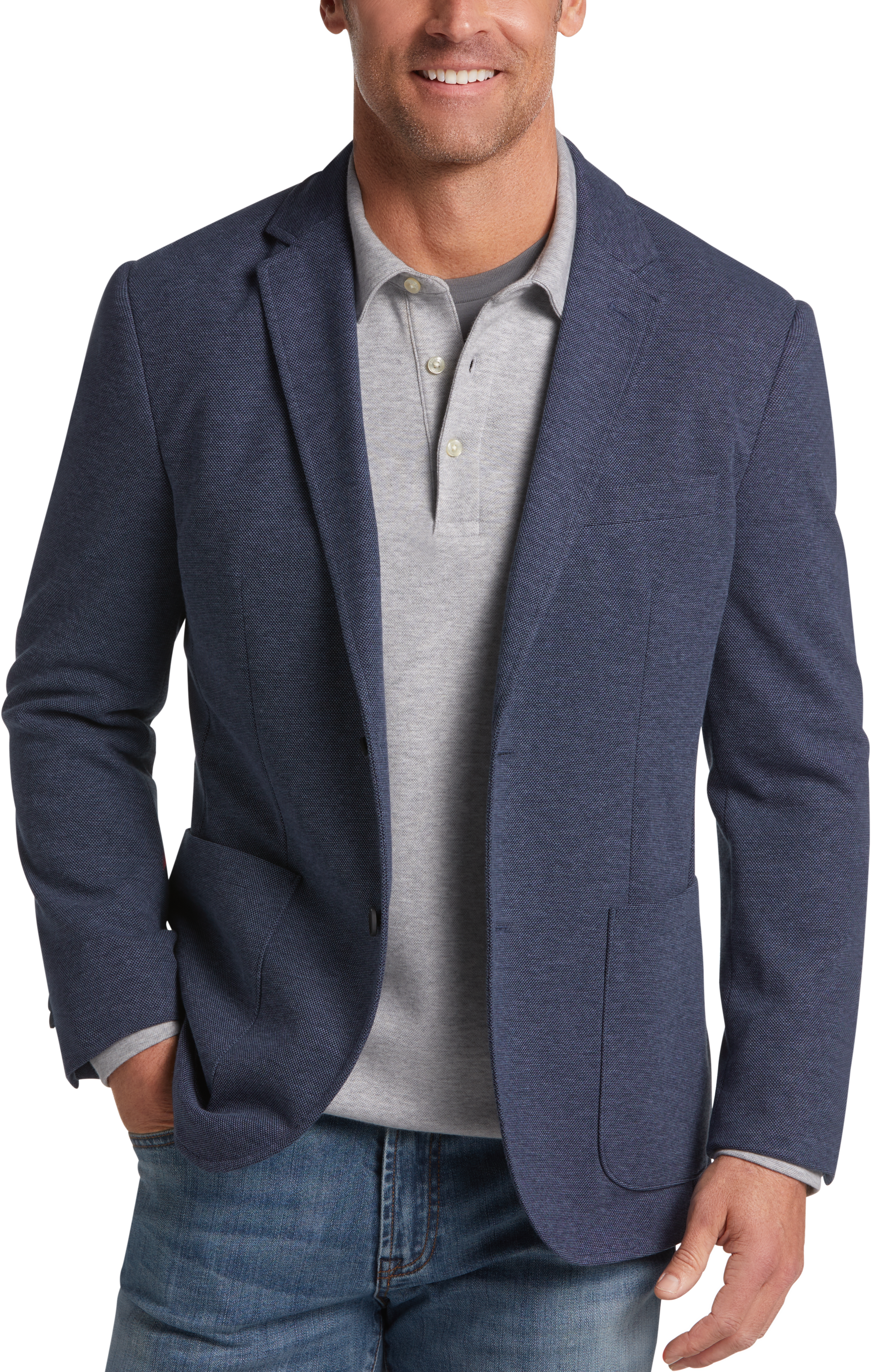 Michael Strahan Modern Fit 2 Button Soft Jacket Blue Mens Sport Coats Mens Wearhouse 