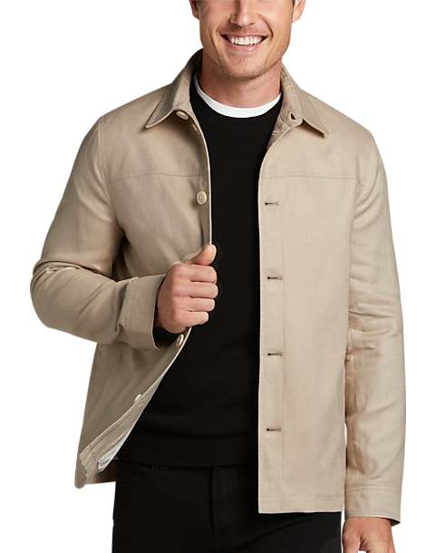 Joseph Abboud Modern Fit Linen Shirt Jacket, Natural - Men's Sale | Men ...
