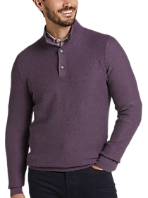 Joseph Abboud Modern Fit Mock Neck Textured Twill Sweater, Lavender