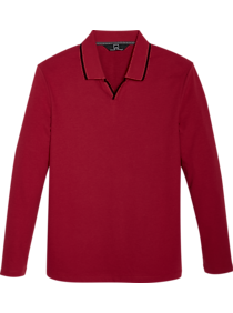 Michael Strahan Modern Fit Johnny Collar Polo, Red