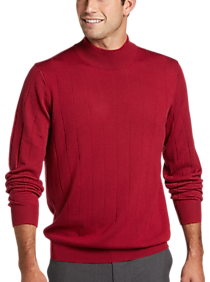 Mens Sweaters, Clearance - Jos. A. Bank Merino Wool Modern Fit Mock Neck Sweater, Red - Men's Wearhouse