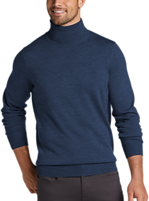 Mens Sweaters, Clearance - Jos. A. Bank Traveler Collection Modern Fit Turtleneck, Navy - Men's Wearhouse