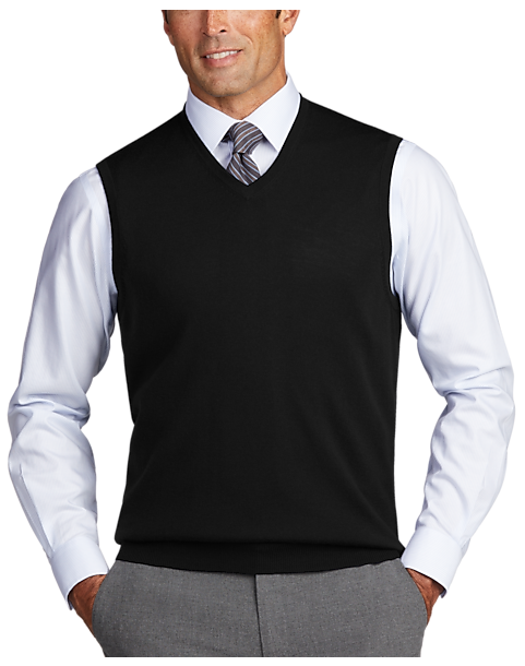 Jos. A. Bank Modern Fit Sweater Vest (Size: Medium in Black)