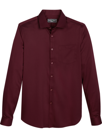Paisley & Gray Mens Slim Fit Sport Shirt (Size: XL in Burgundy Wine)